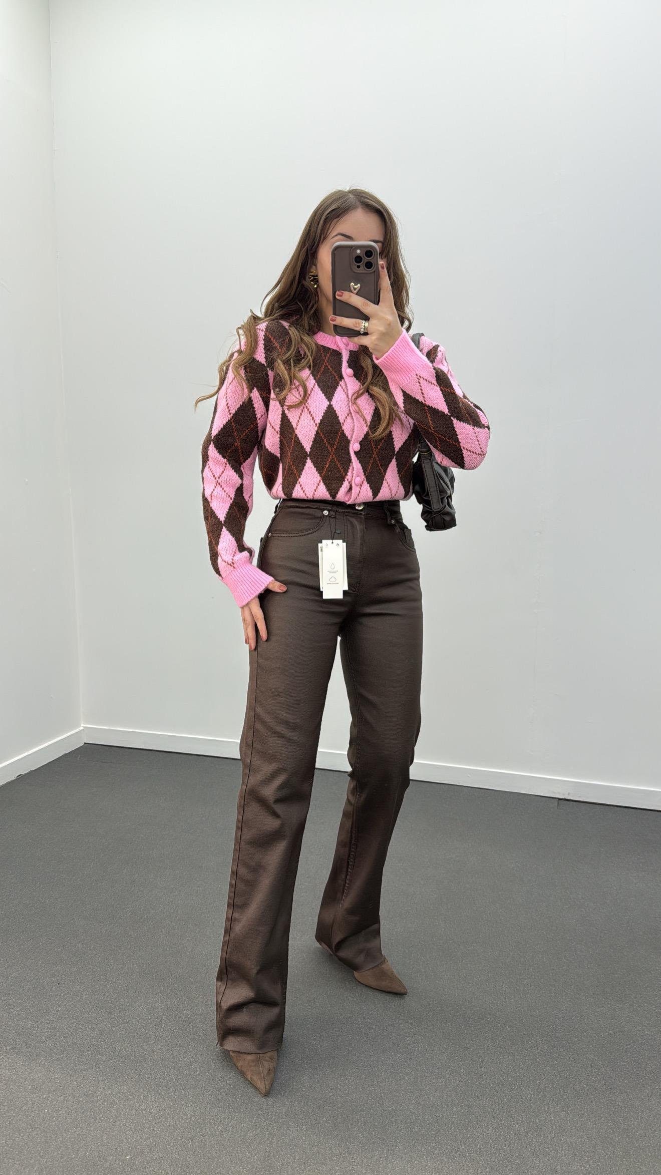 Mirada Acı Kahve Mumlu Straight Fit Jeans