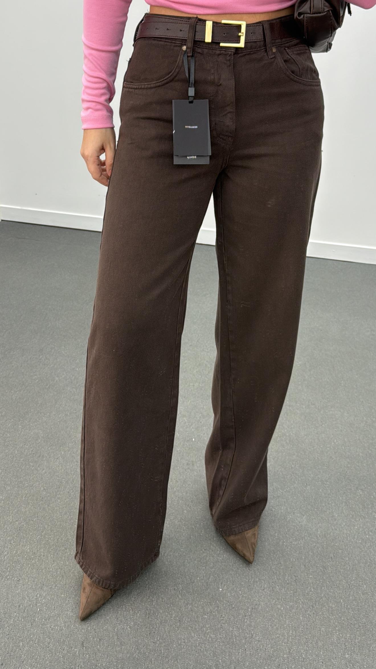 Mng Acı Kahve Mid Rıse Straight Jeans