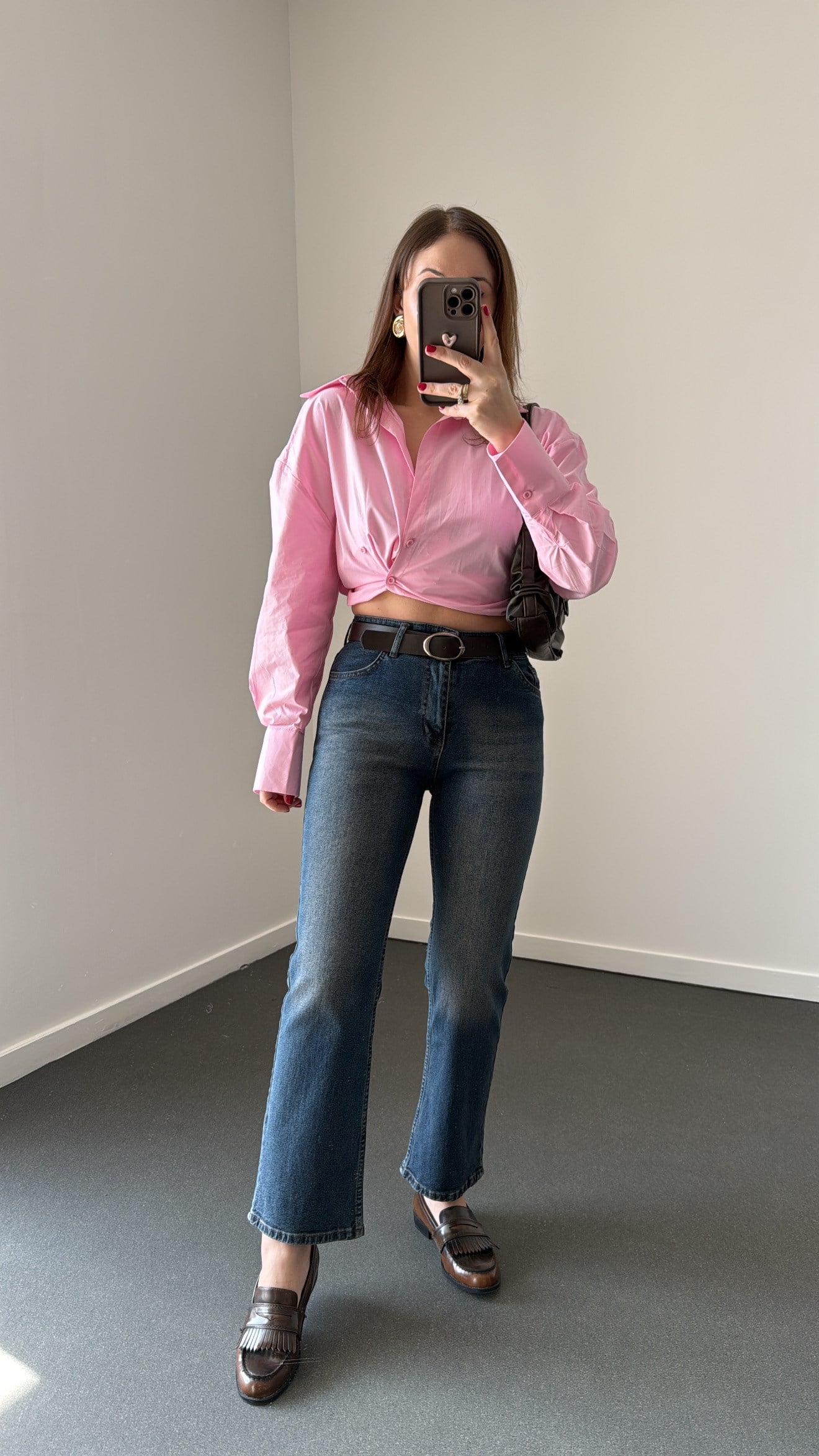 Monarco Tint Yıkamalı Kemerli Crop Flare Jeans