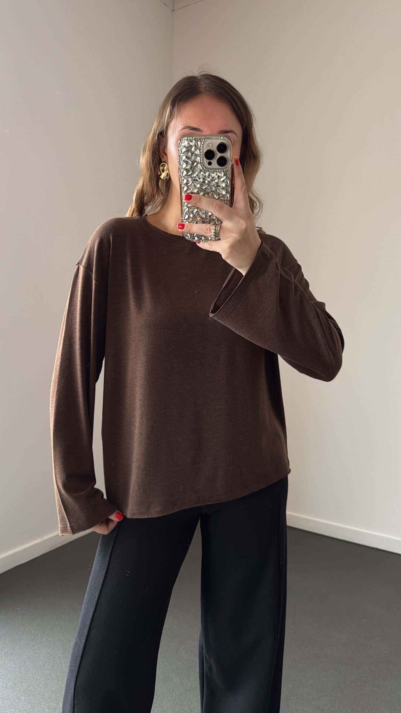 Moonie Acı Kahve Modal Basic Sweat