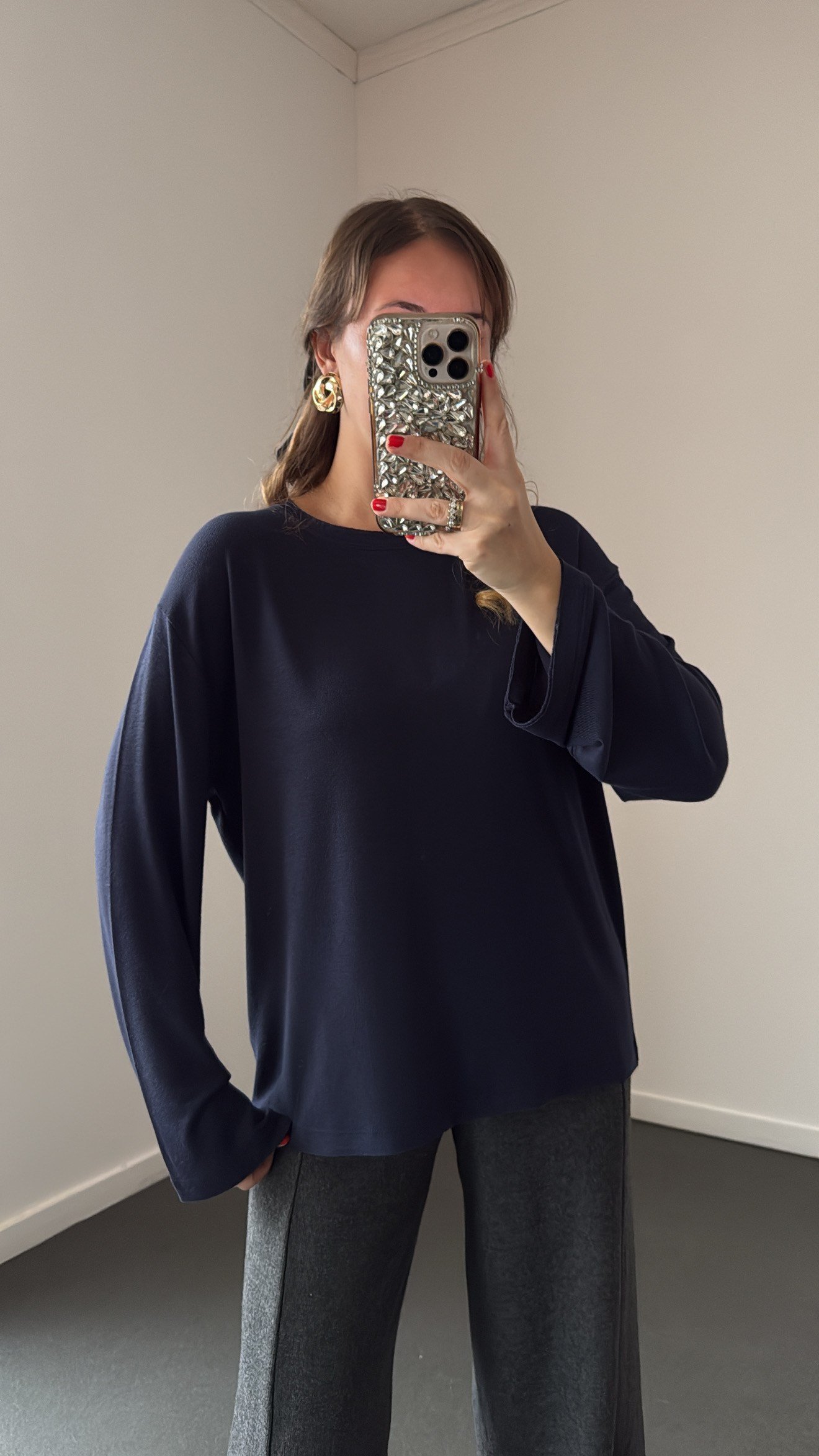 Moonie Lacivert Modal Basic Sweat