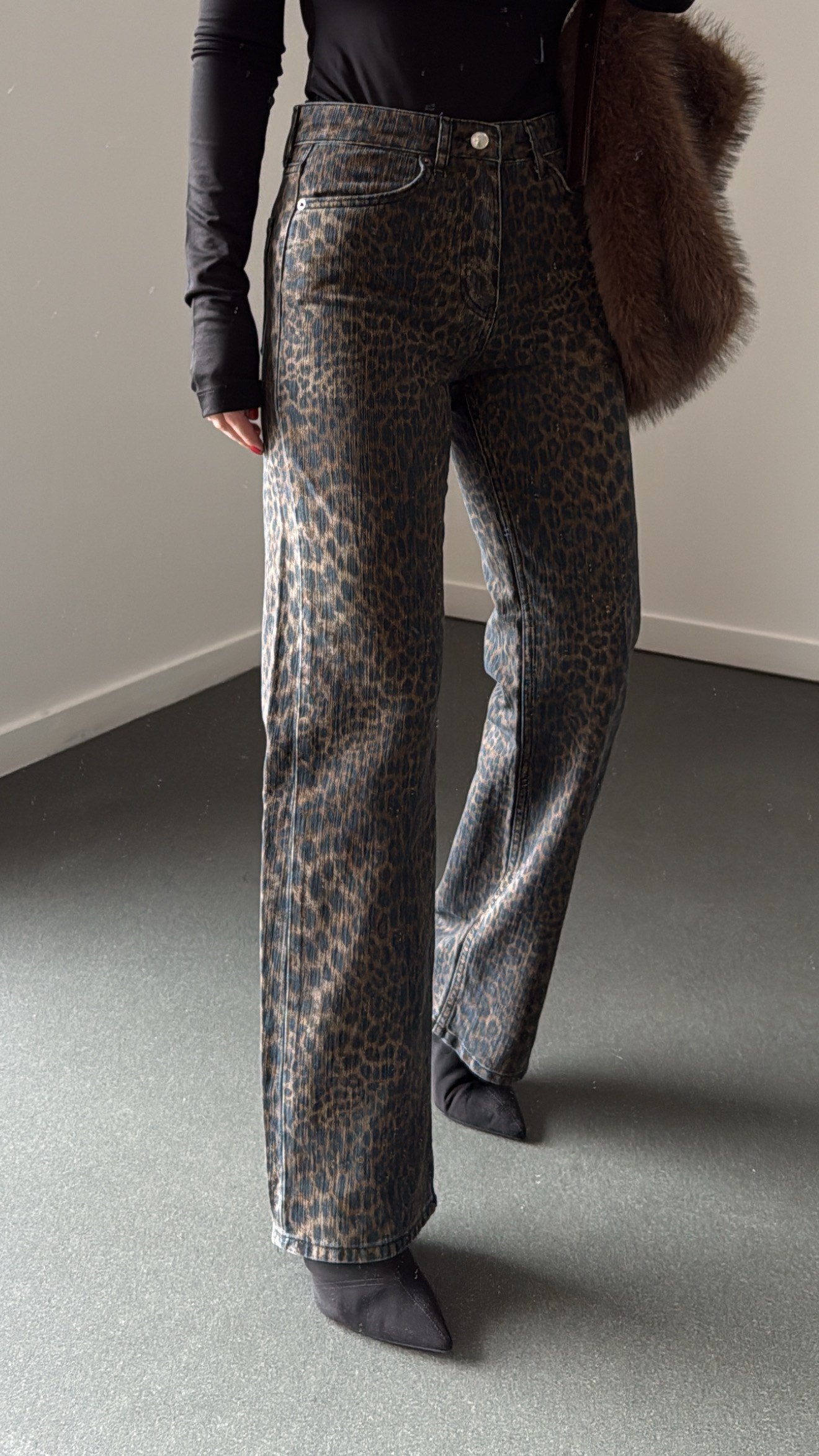 Moscow Smoky Leopar Desenli Wide Leg Jean