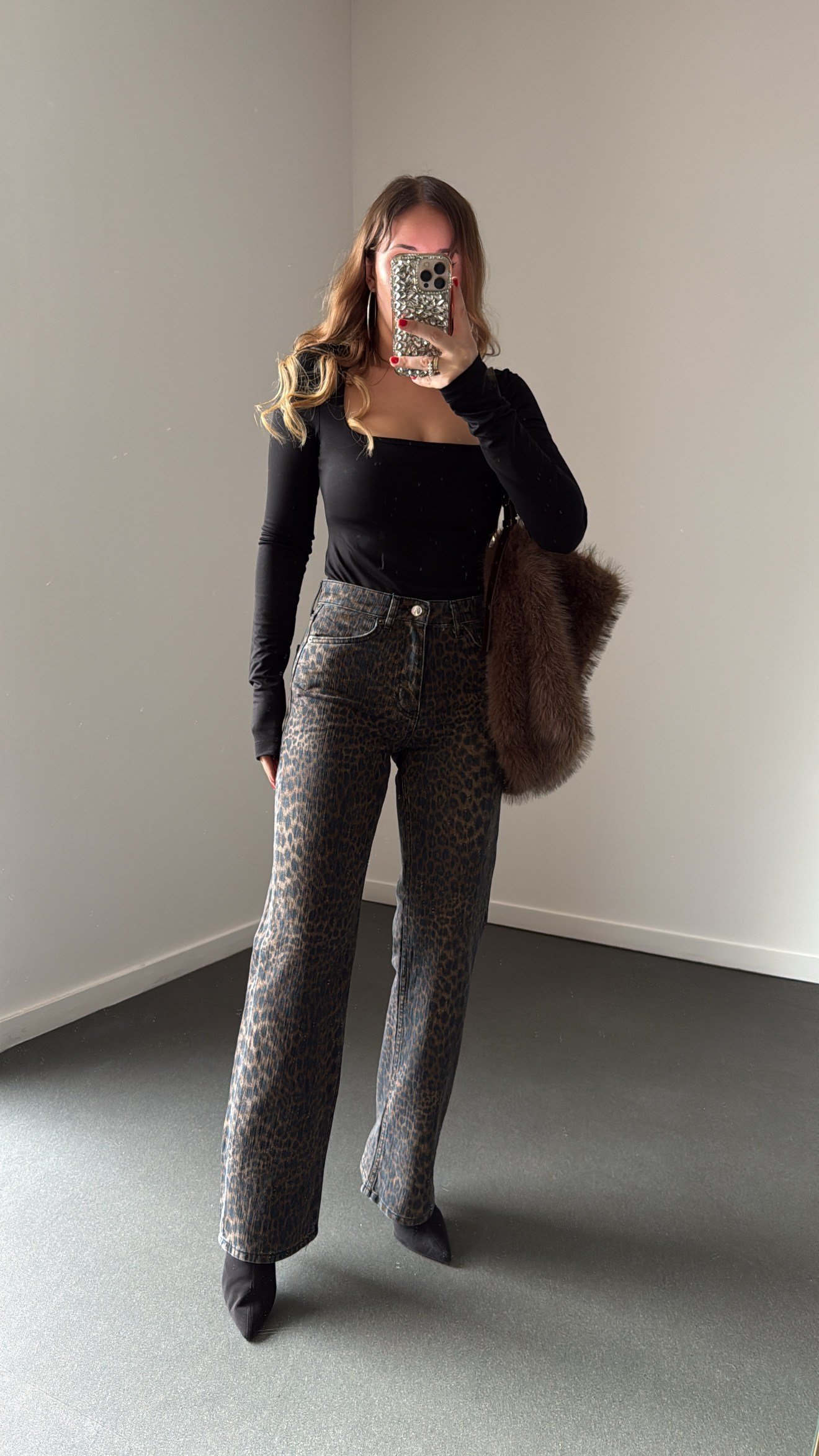 Moscow Smoky Leopar Desenli Wide Leg Jean