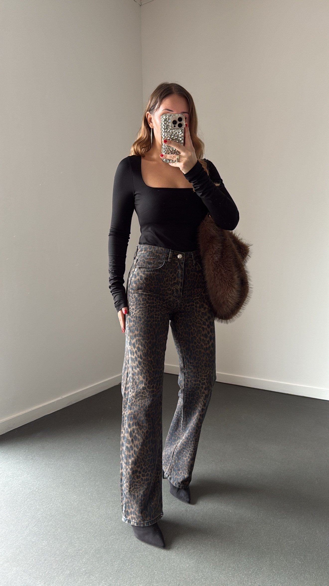 Moscow Smoky Leopar Desenli Wide Leg Jean