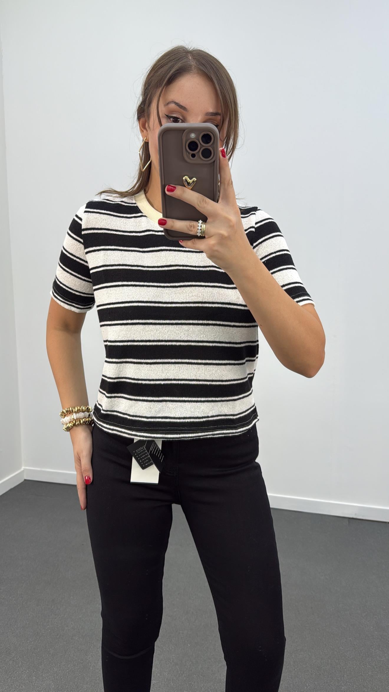 MS Çizgili Triko Tshirt