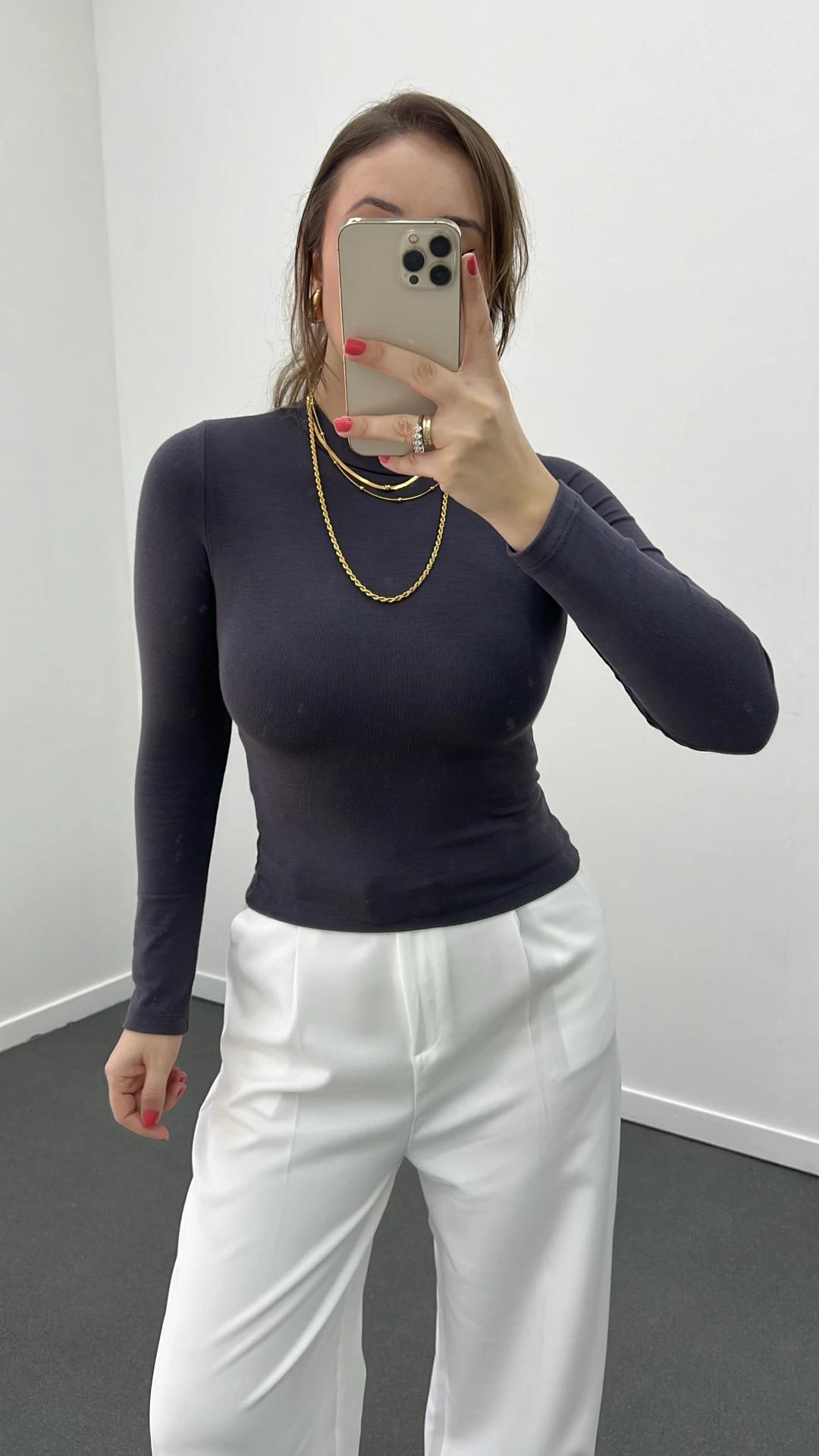 MS Gri Yumuşak Likralı %100 Pamuk Sweat