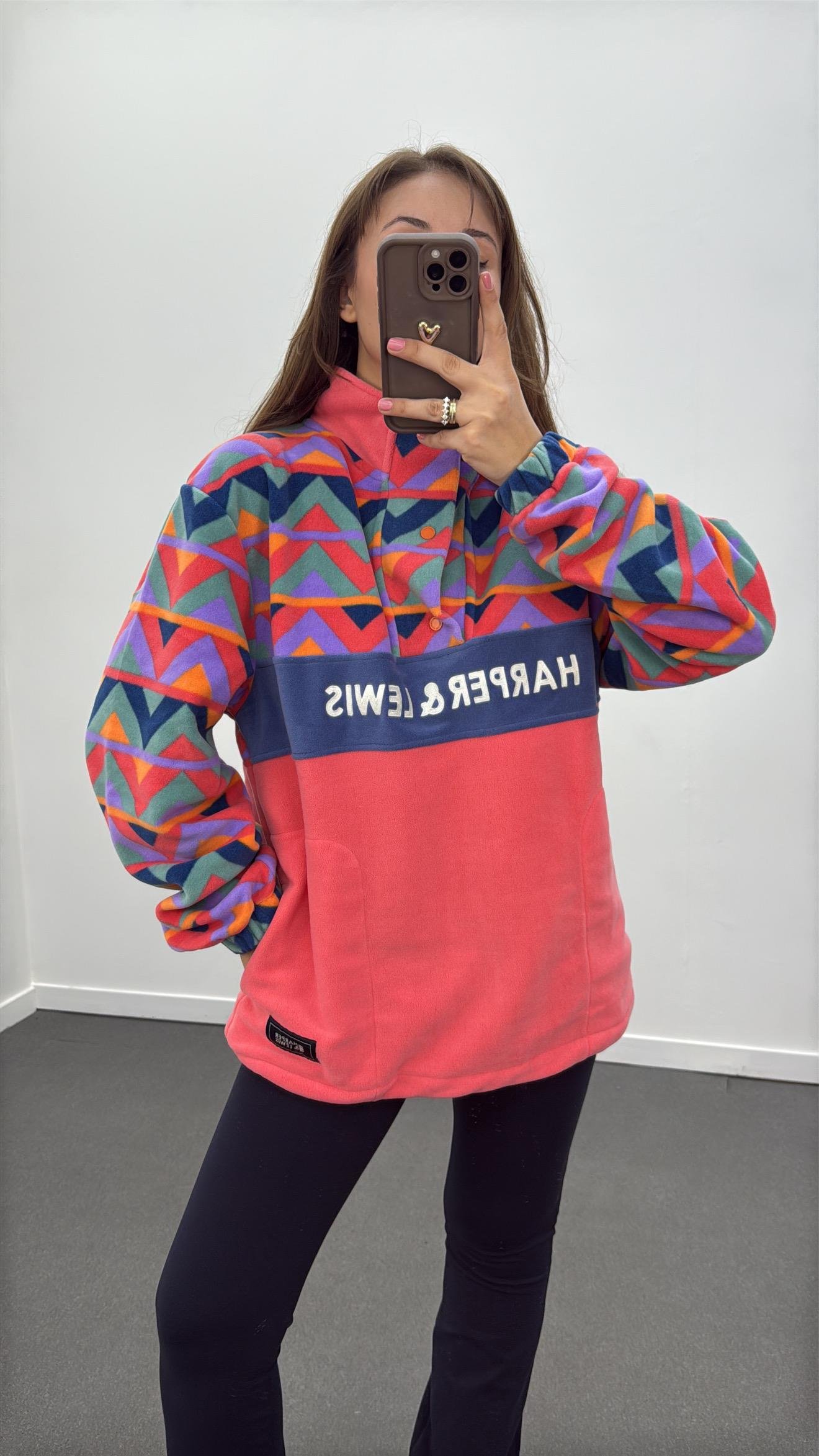 Mulan Çok Renkli Çıtçıtlı Polar Sweat