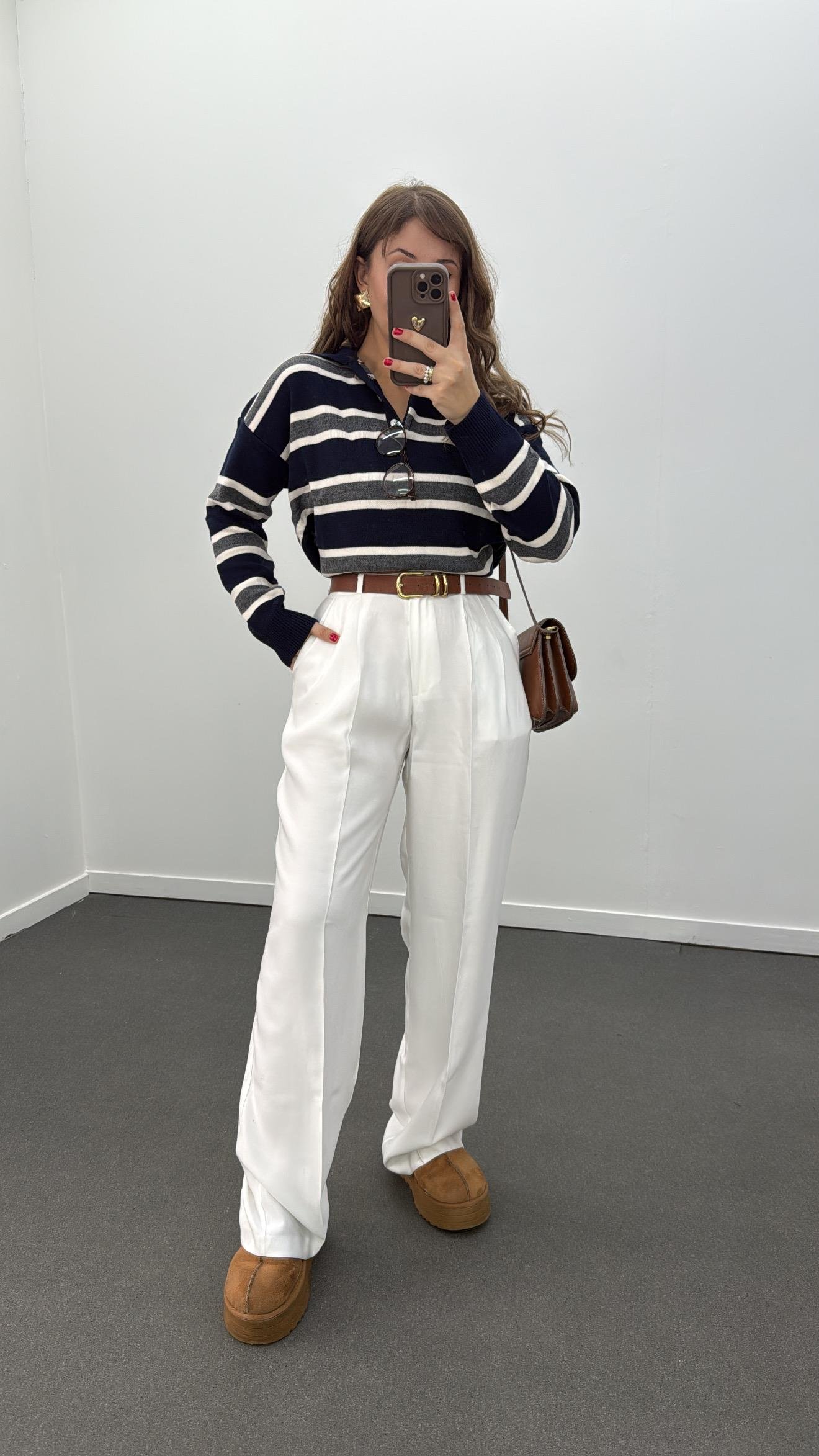 Neva Beyaz Palazzo Pantolon