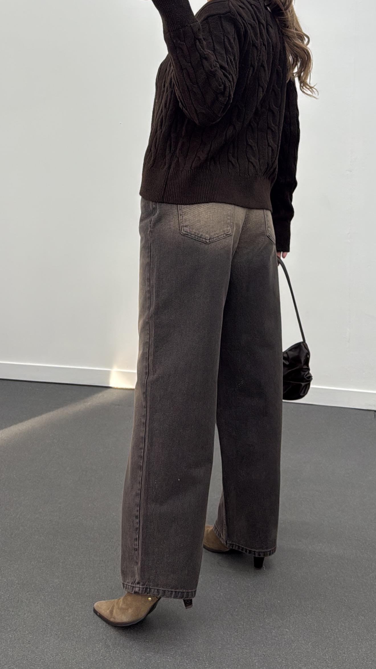 New York Kahve Tintli Baggy Jeans