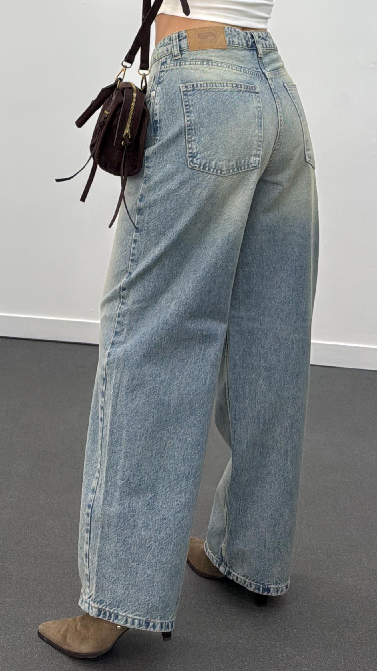 New York Kot Tintli Baggy Jeans