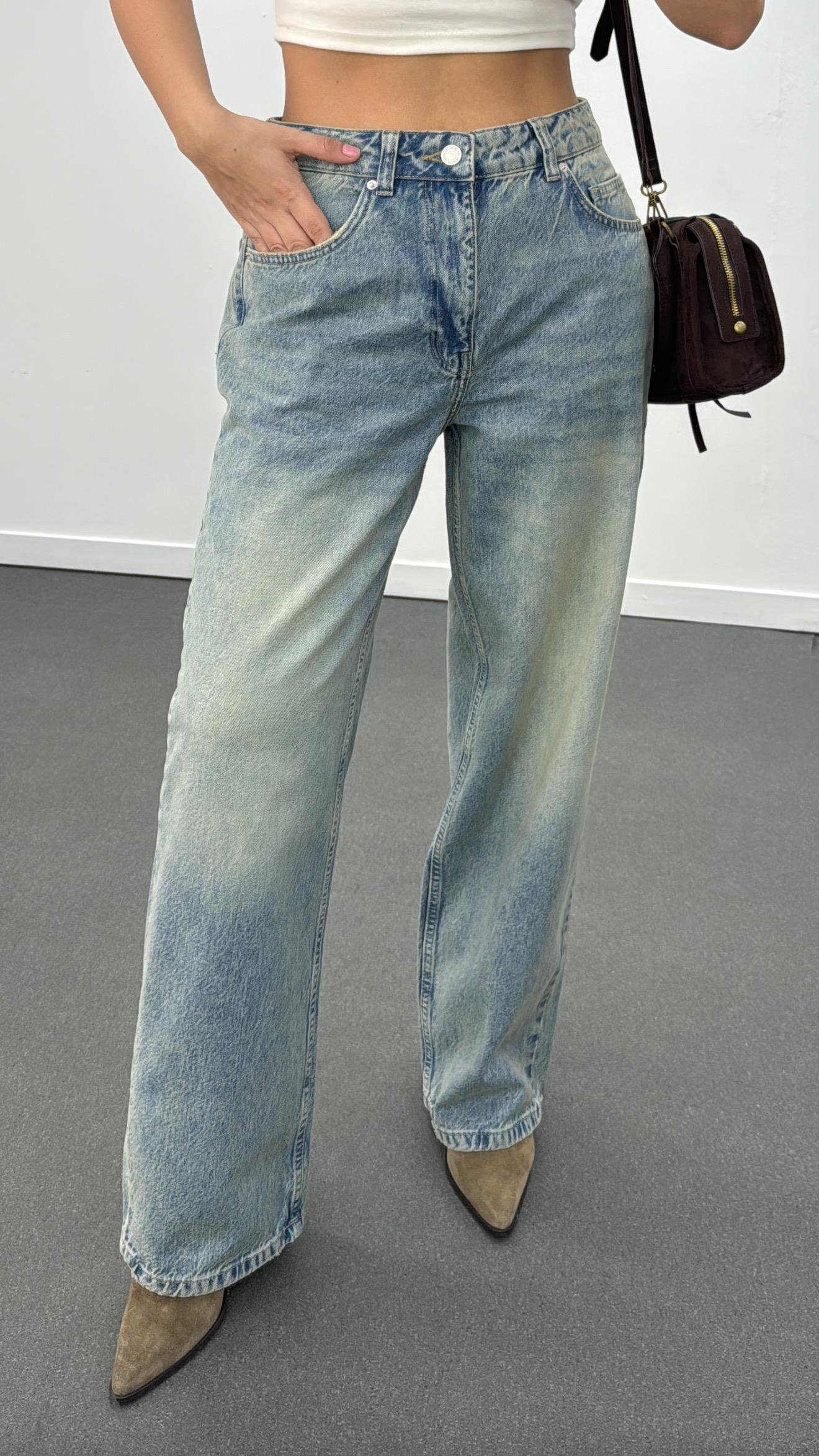 New York Kot Tintli Baggy Jeans
