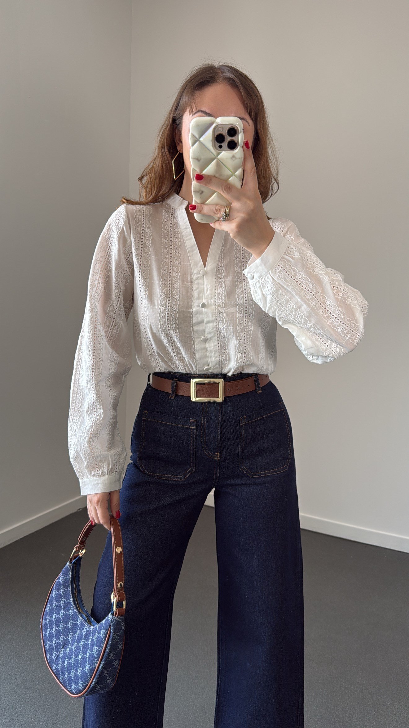 New York Lacivert Yüksek Bel Cepli Culotte Jeans