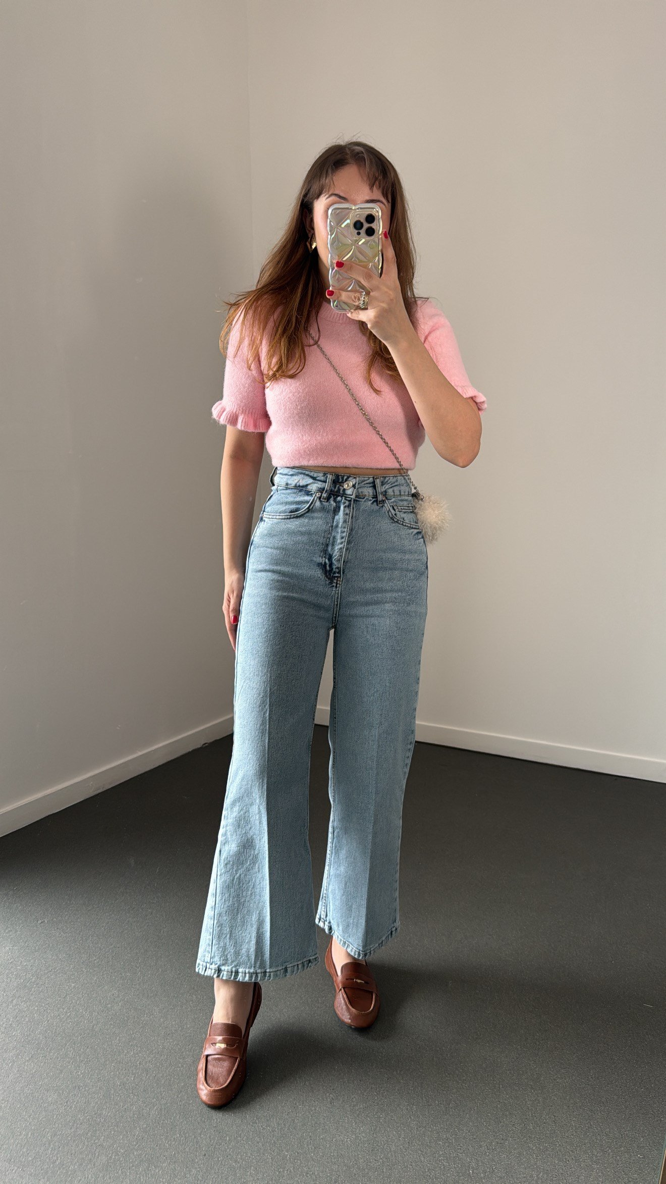 Niagara Açık Yıkamalı Yüksek Bel Crop Flare Jeans