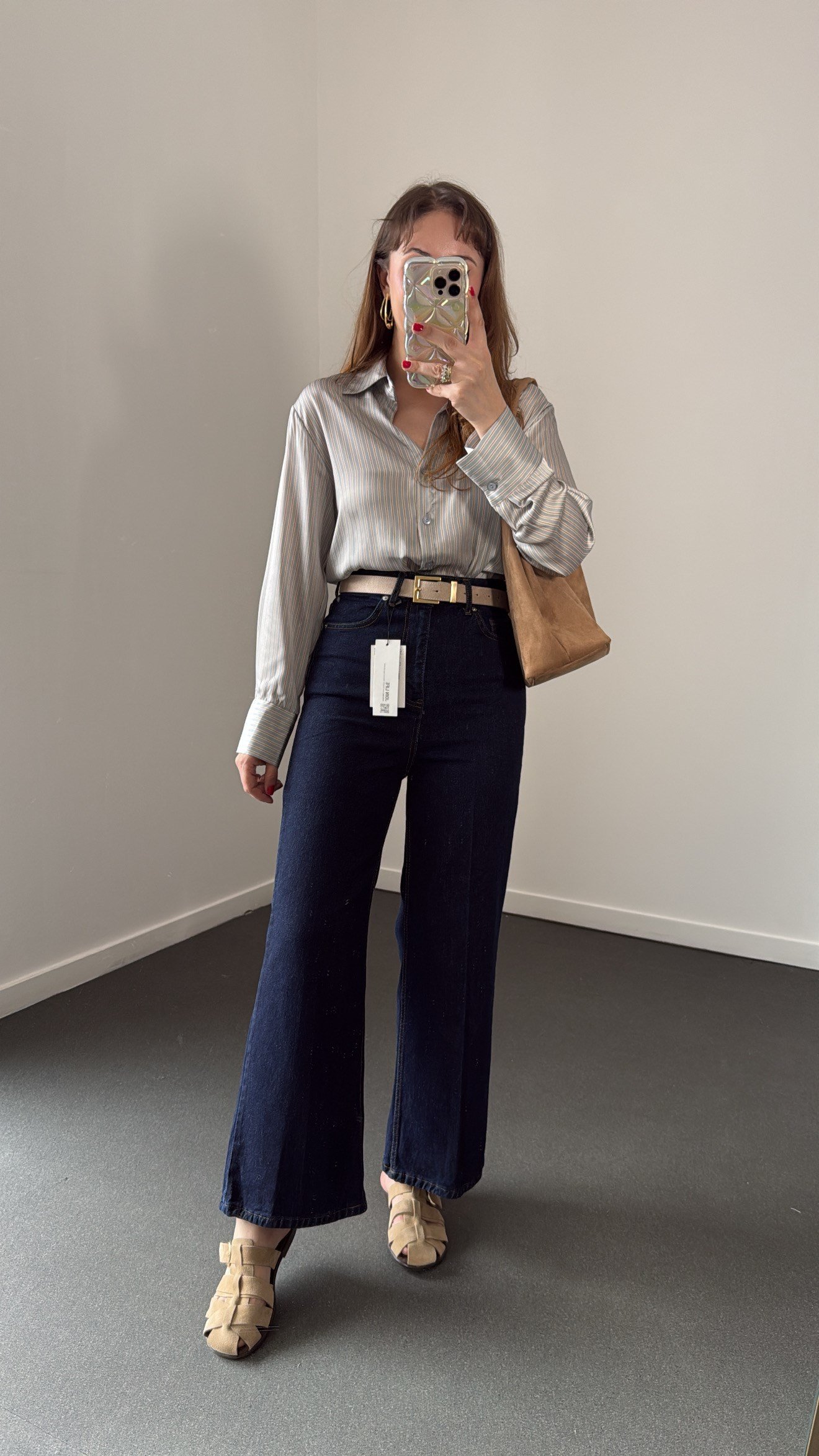 Niagara Dark Blue Yüksek Bel Crop Flare Jeans