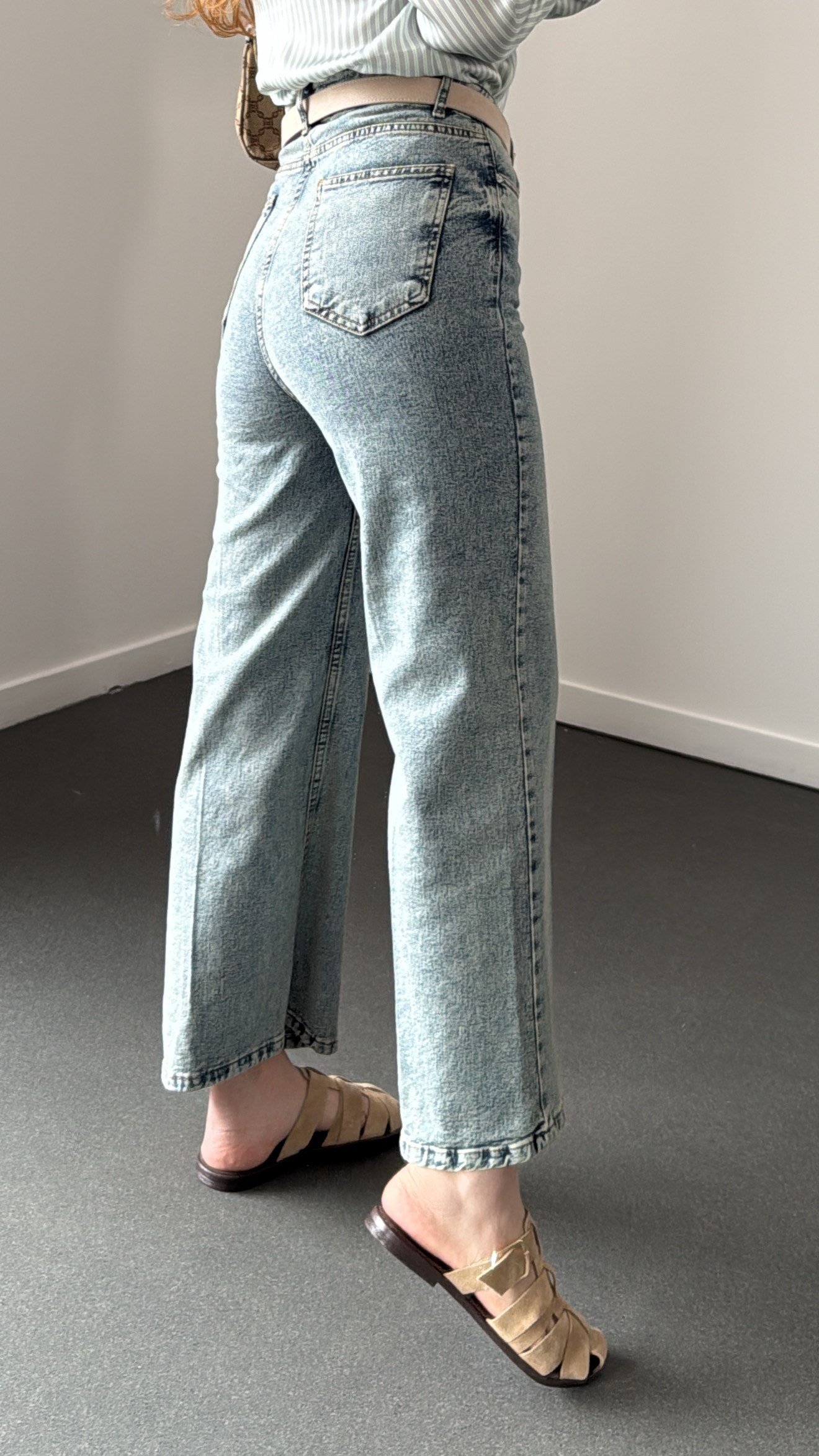 Niagara Tint Yıkamalı Yüksek Bel Crop Flare Jeans
