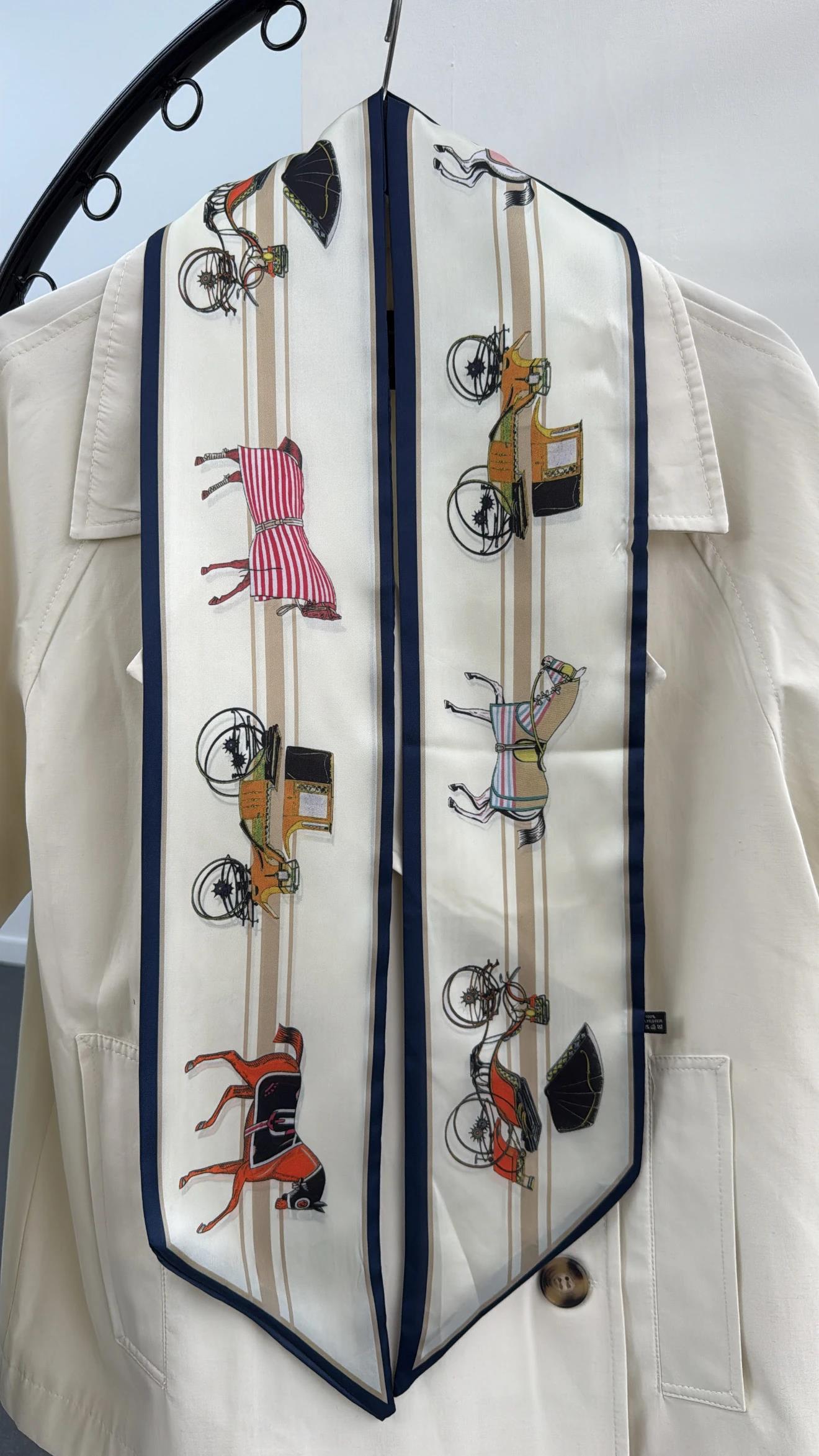 Nirez Büyük At Figürlü Uzun Fular