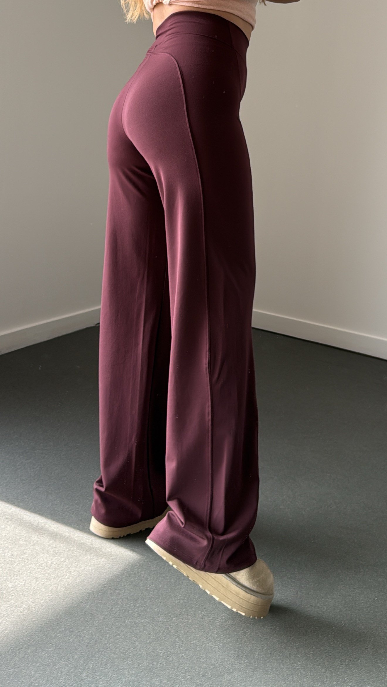 Noxen Bordo Modal Flare Tayt Pantolon