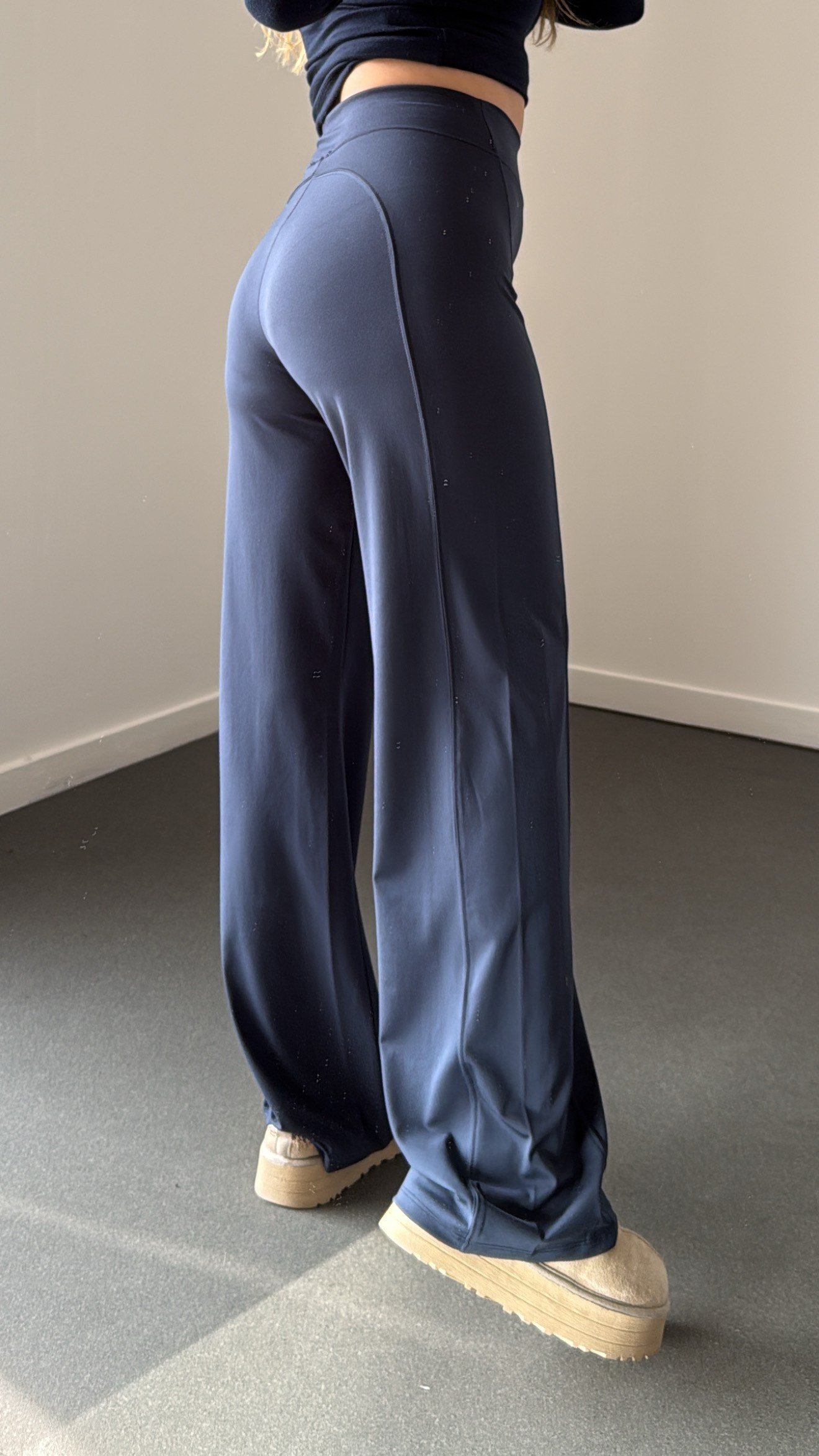 Noxen Lacivert Modal Flare Tayt Pantolon