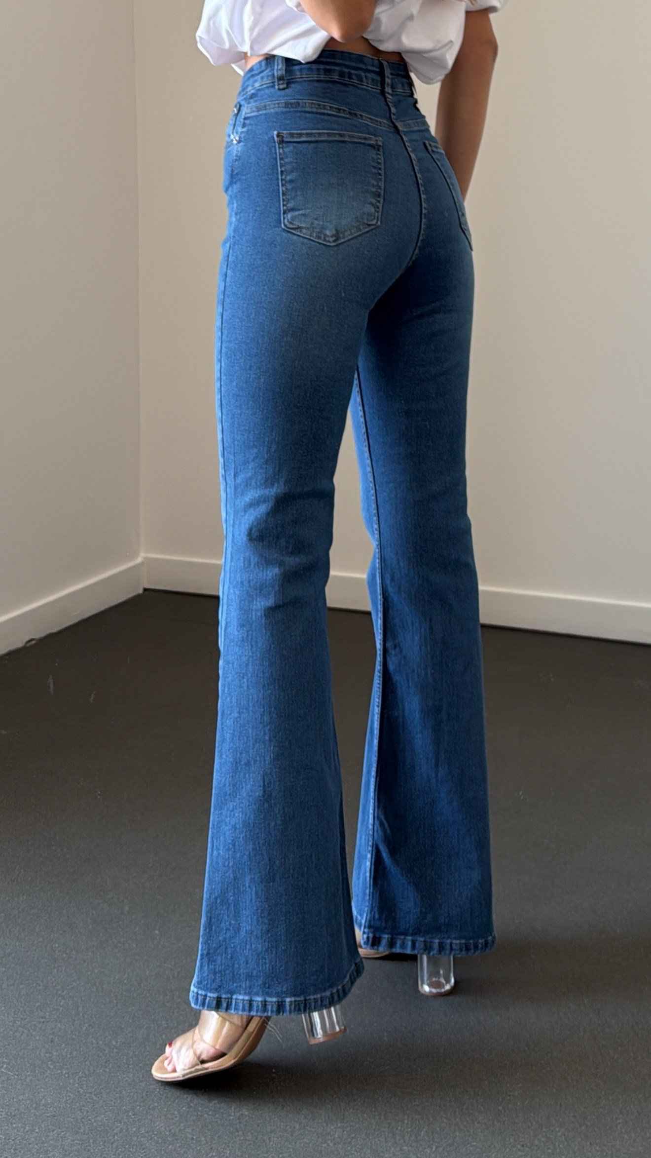 Nrf Açık Extra Yüksek Bel Full Likralı Flare Jeans