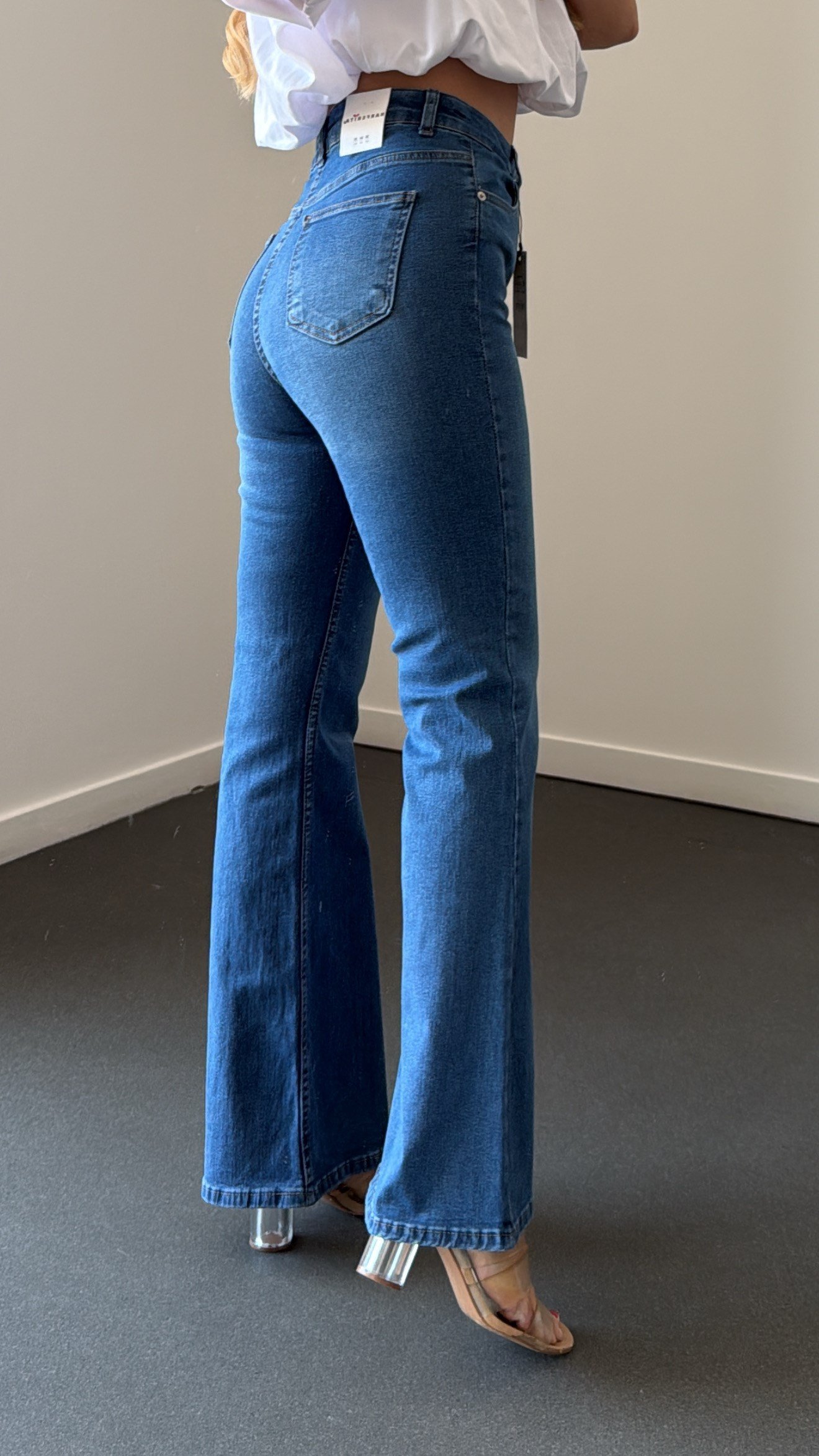 Nrf Açık Extra Yüksek Bel Full Likralı Flare Jeans