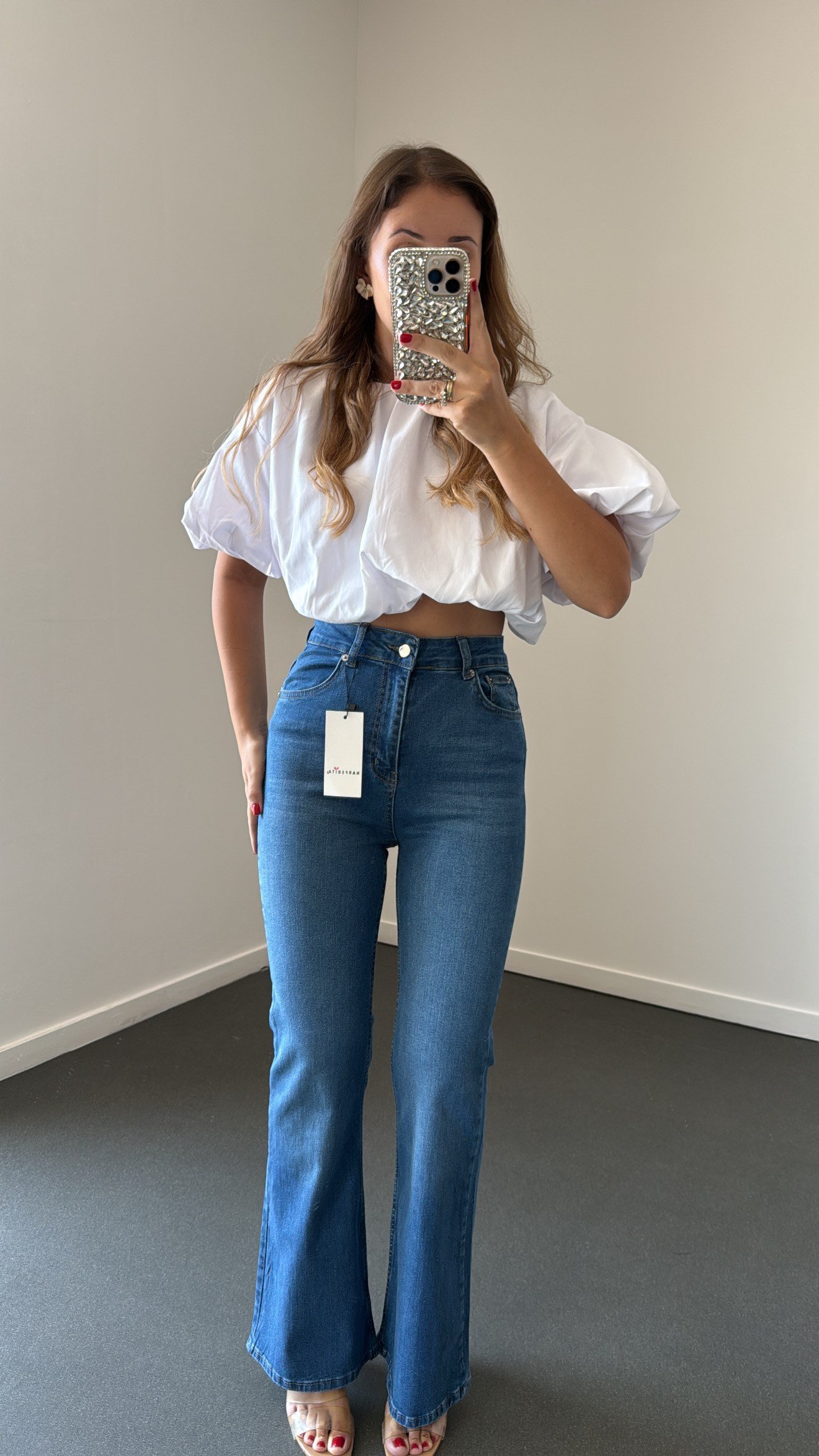 Nrf Açık Extra Yüksek Bel Full Likralı Flare Jeans