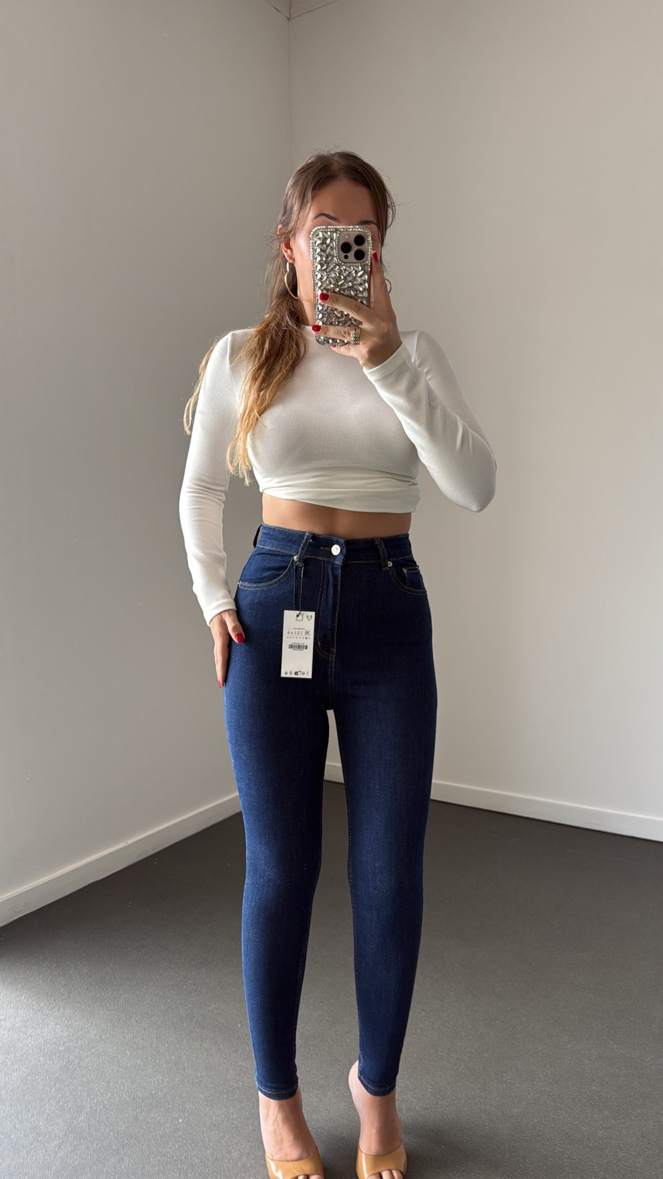 Nrf Dark Blue Toparlayıcı Extra Yüksek Bel Full Likralı Skinny Jeans