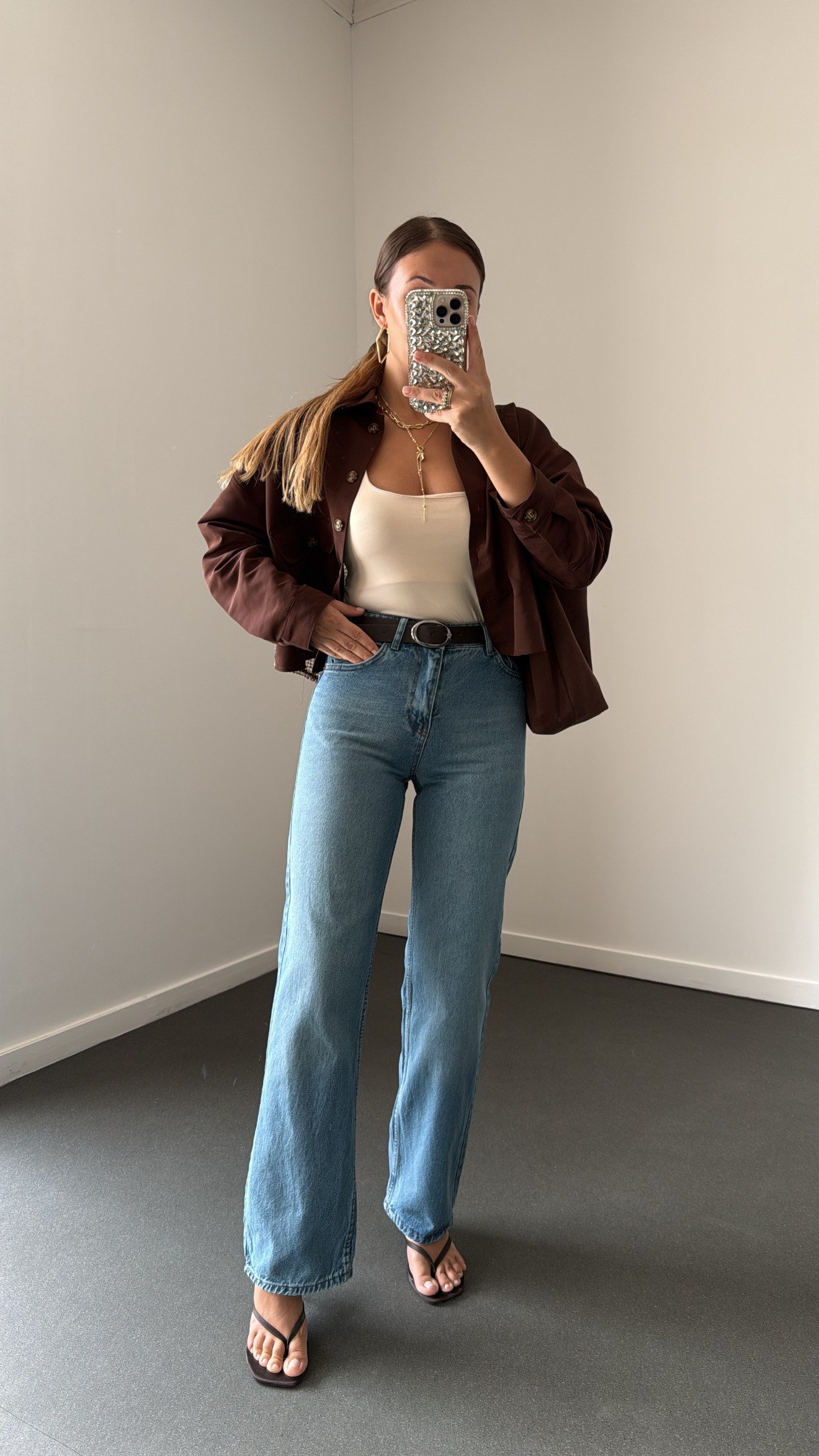 Octavius Açık Kot Yüksek Bel Straight Leg Jeans