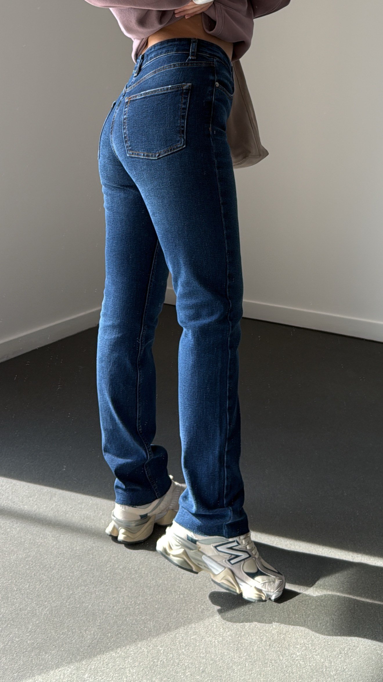 Offline Koyu Yıkamalı Straight Leg Jeans
