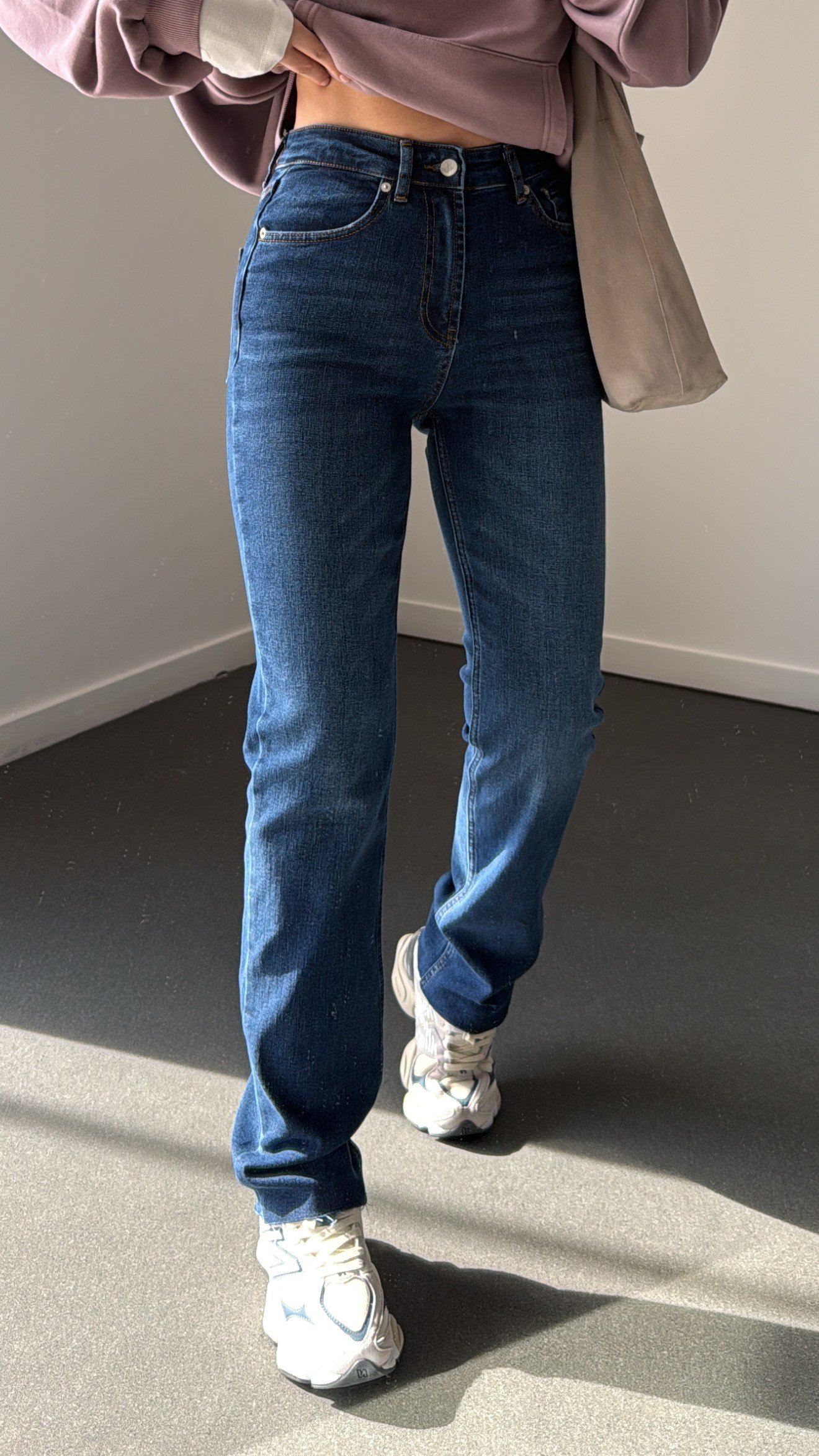 Offline Koyu Yıkamalı Straight Leg Jeans
