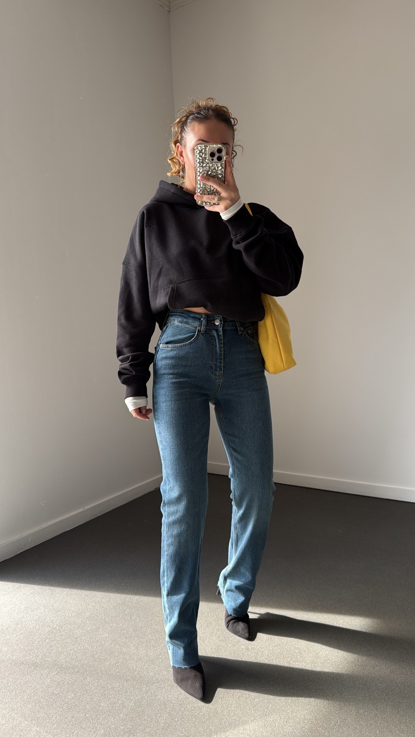 Offline Orta Kot Yıkamalı Straight Leg Jeans