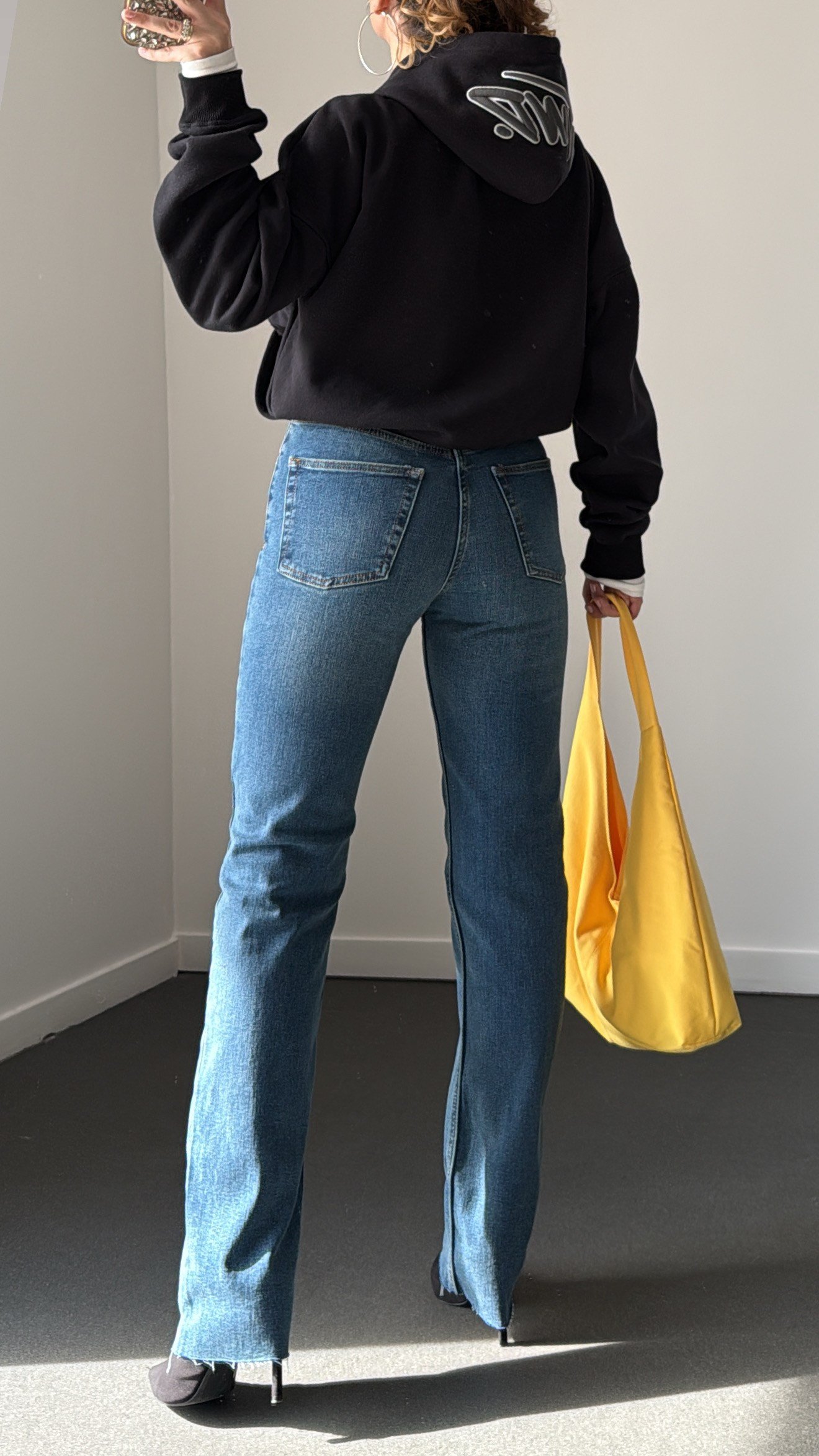 Offline Orta Kot Yıkamalı Straight Leg Jeans