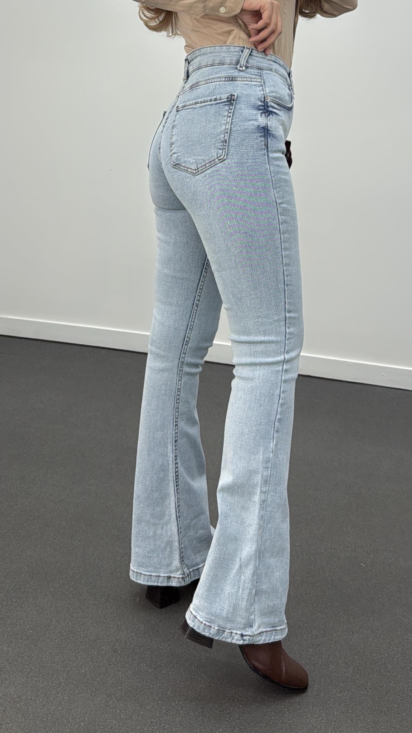 Oslo Kar Yıkama 5 Düğmeli Likralı Flare Jeans