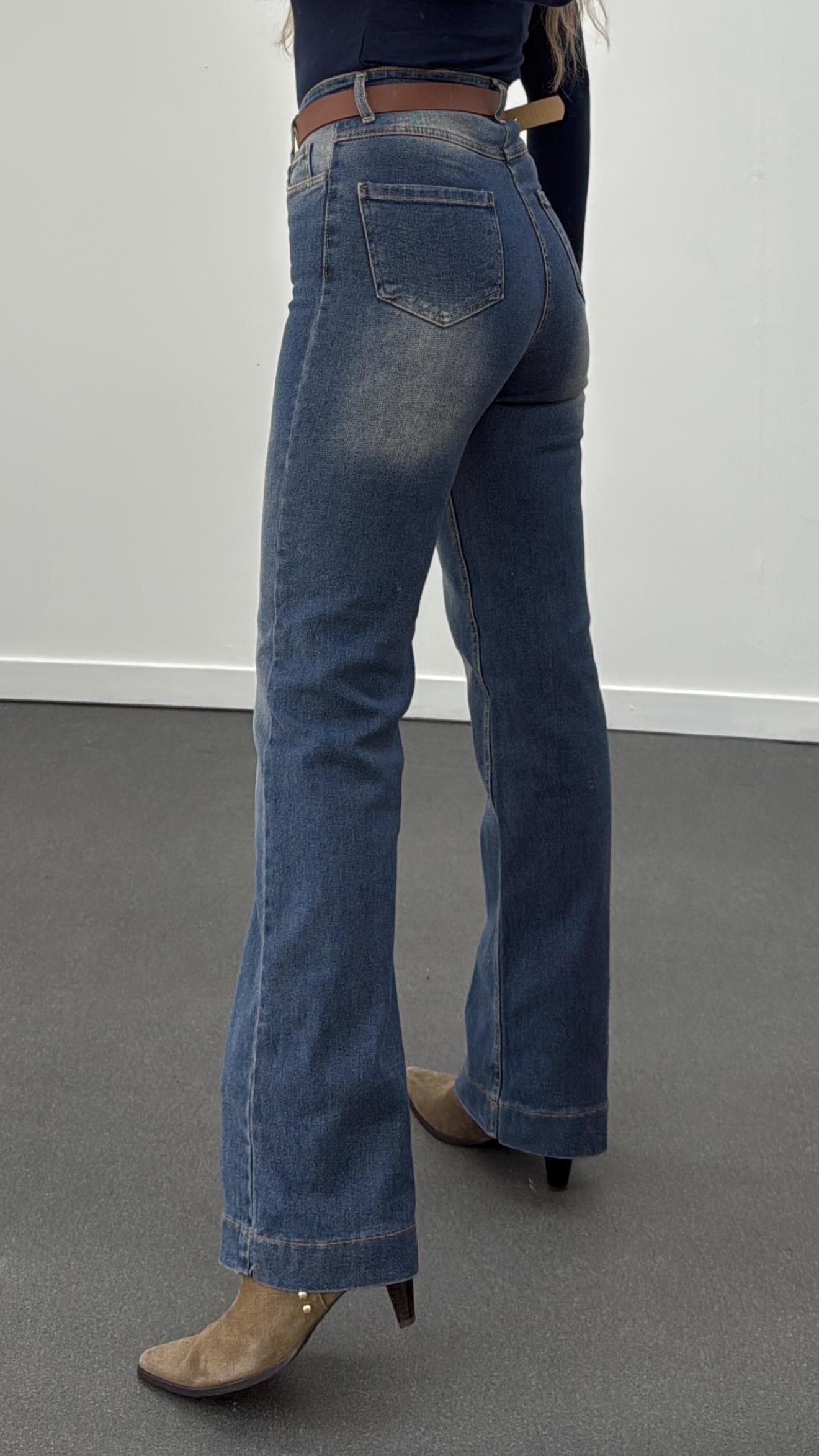 Oxford Açık Tint Kışlık Süper Likralı Straight Jeans