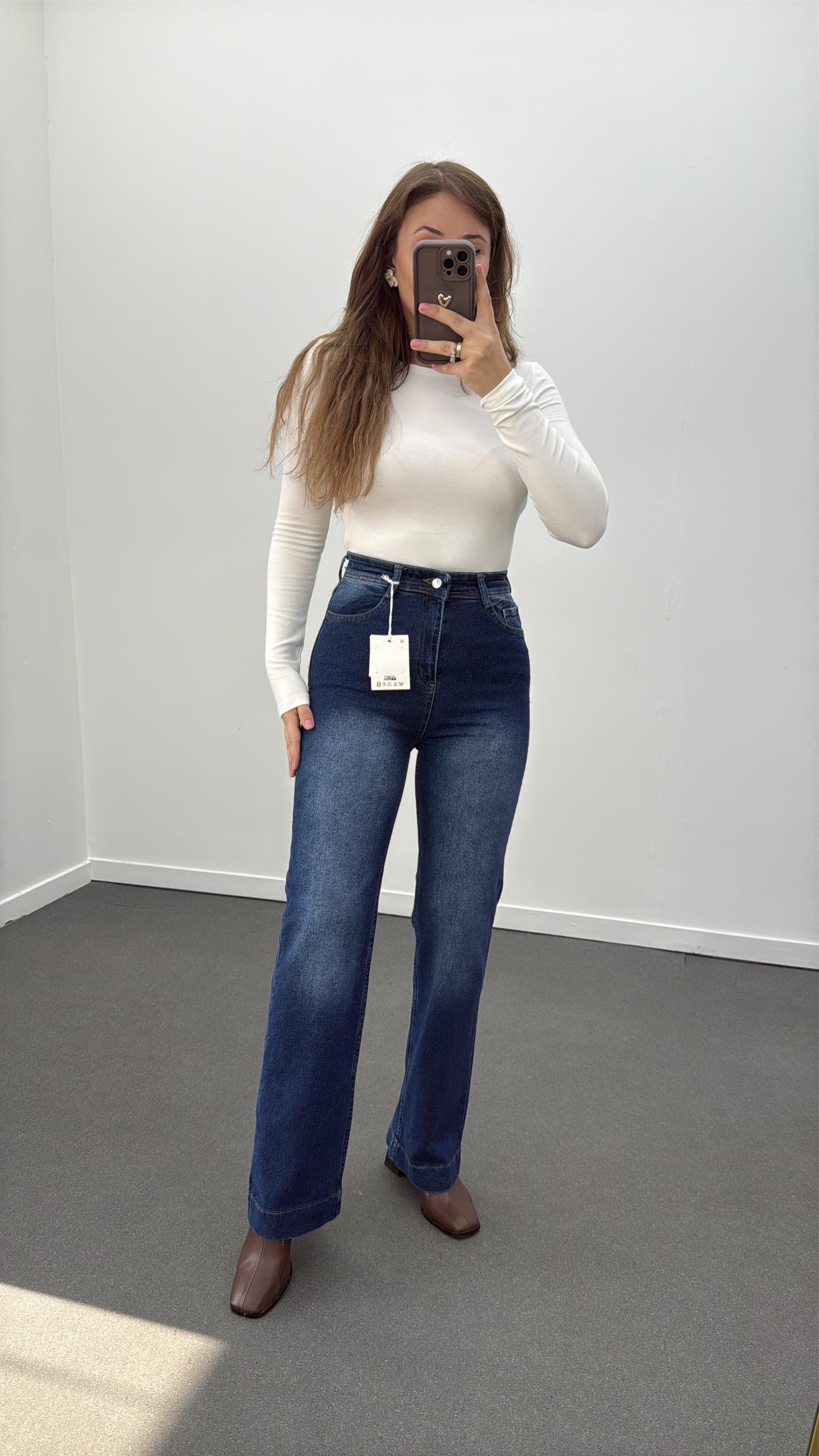 Oxford Koyu Kot Kışlık Süper Likralı Straight Jeans
