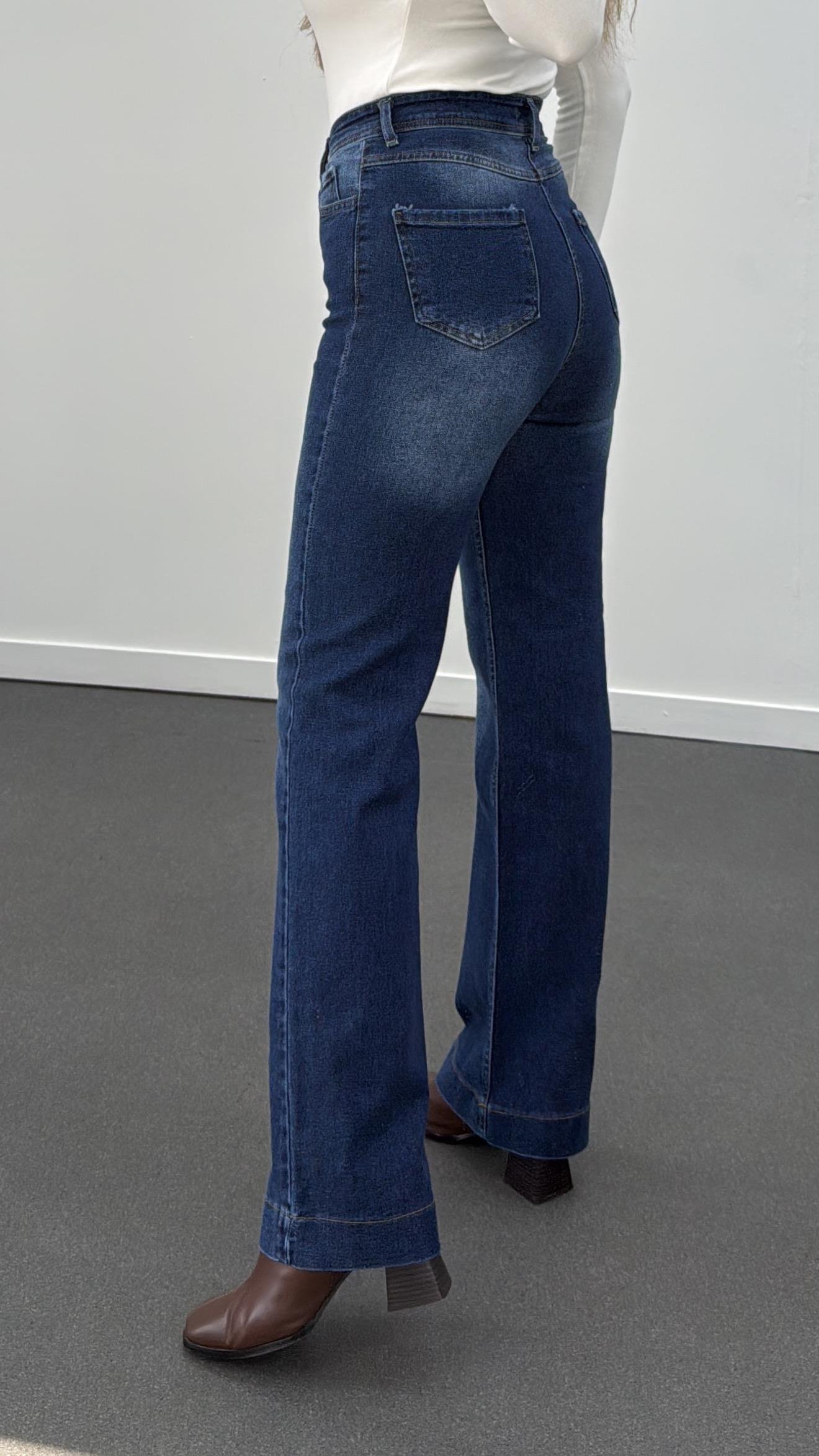 Oxford Koyu Kot Kışlık Süper Likralı Straight Jeans