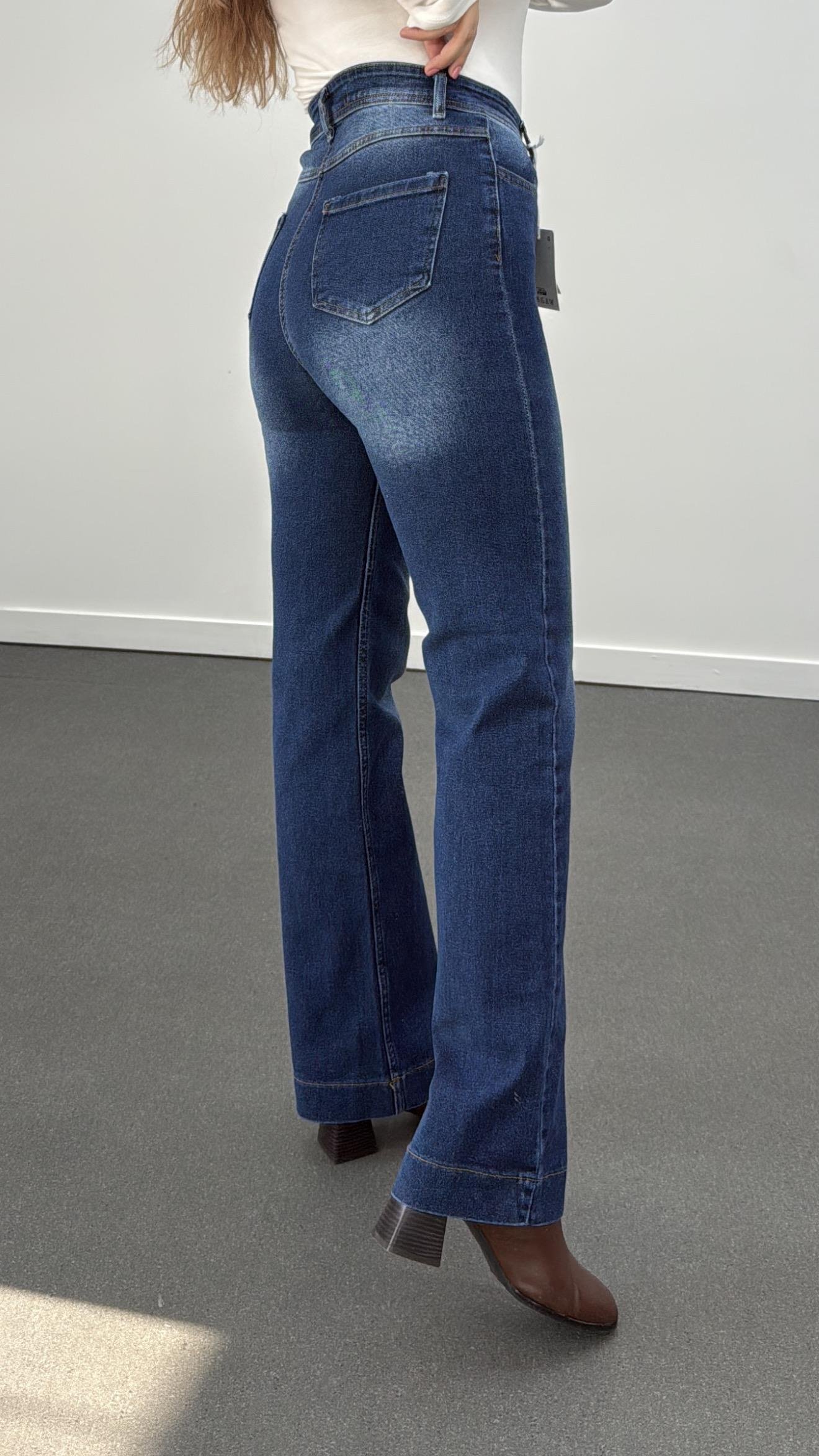 Oxford Koyu Kot Kışlık Süper Likralı Straight Jeans