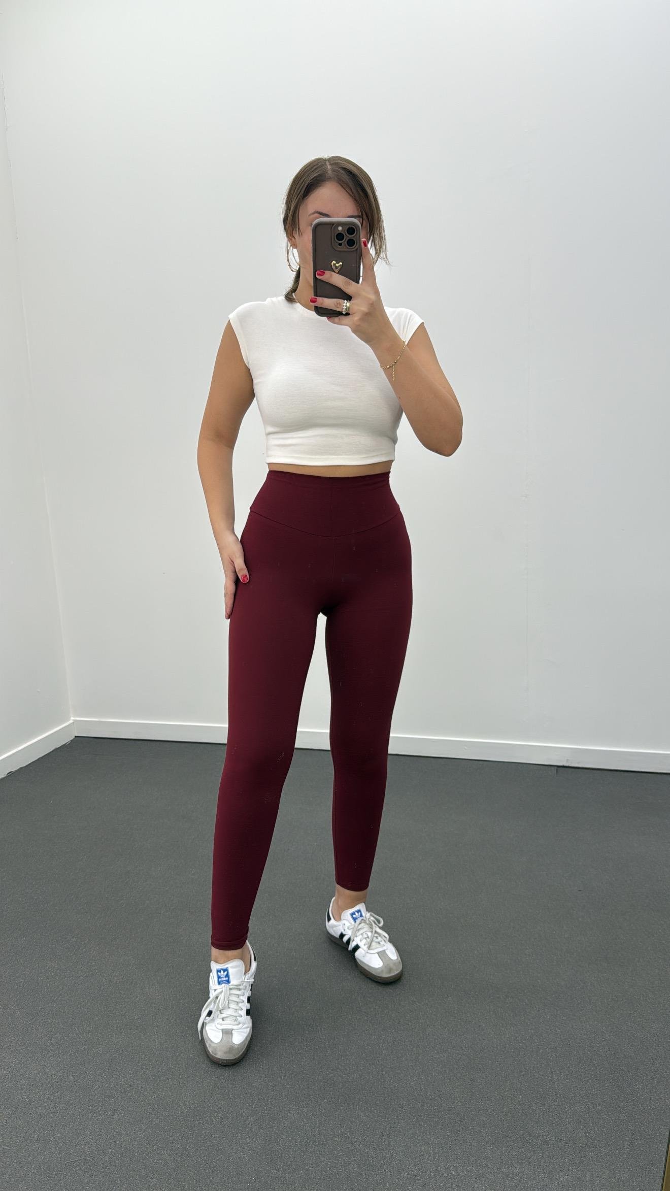 Oys Bordo Yüksek Bel Skinny Tayt 