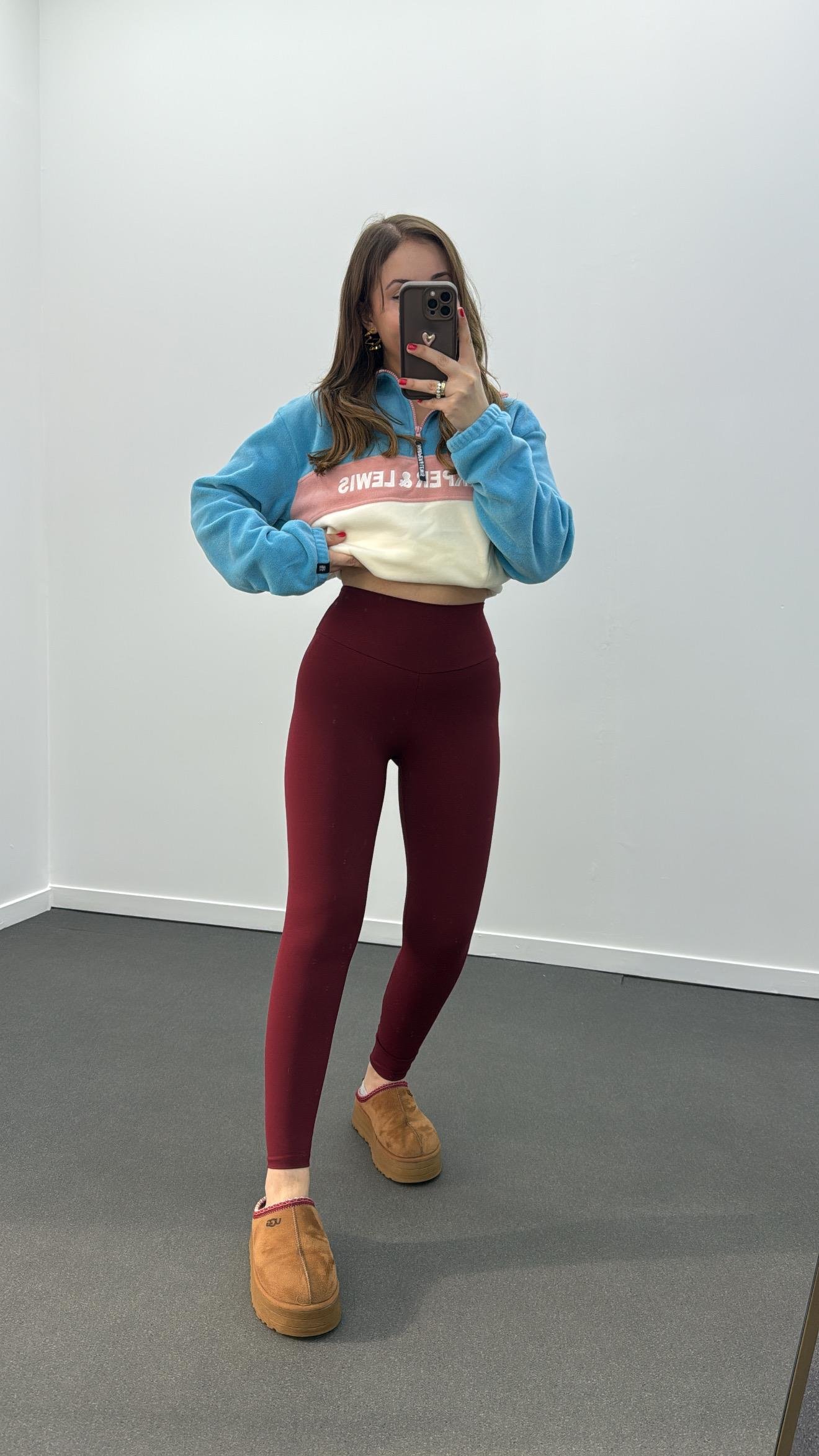 Oys Bordo Yüksek Bel Skinny Tayt 