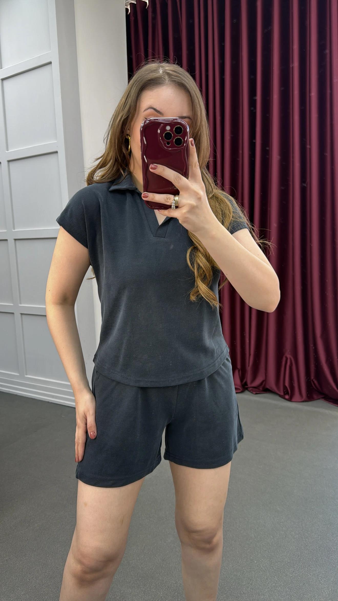 Oys Füme Modal Kumaşlı Tshirt Ve Şort Takımı