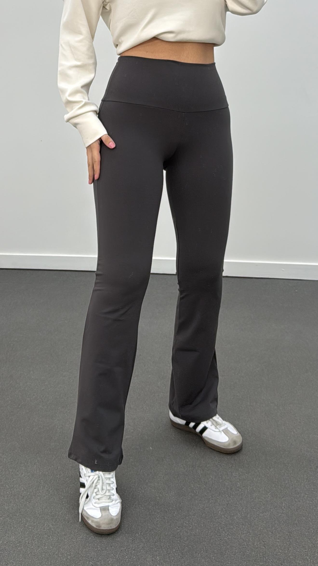 Oys Gri Premium Kumaş Flare Tayt Pantolon