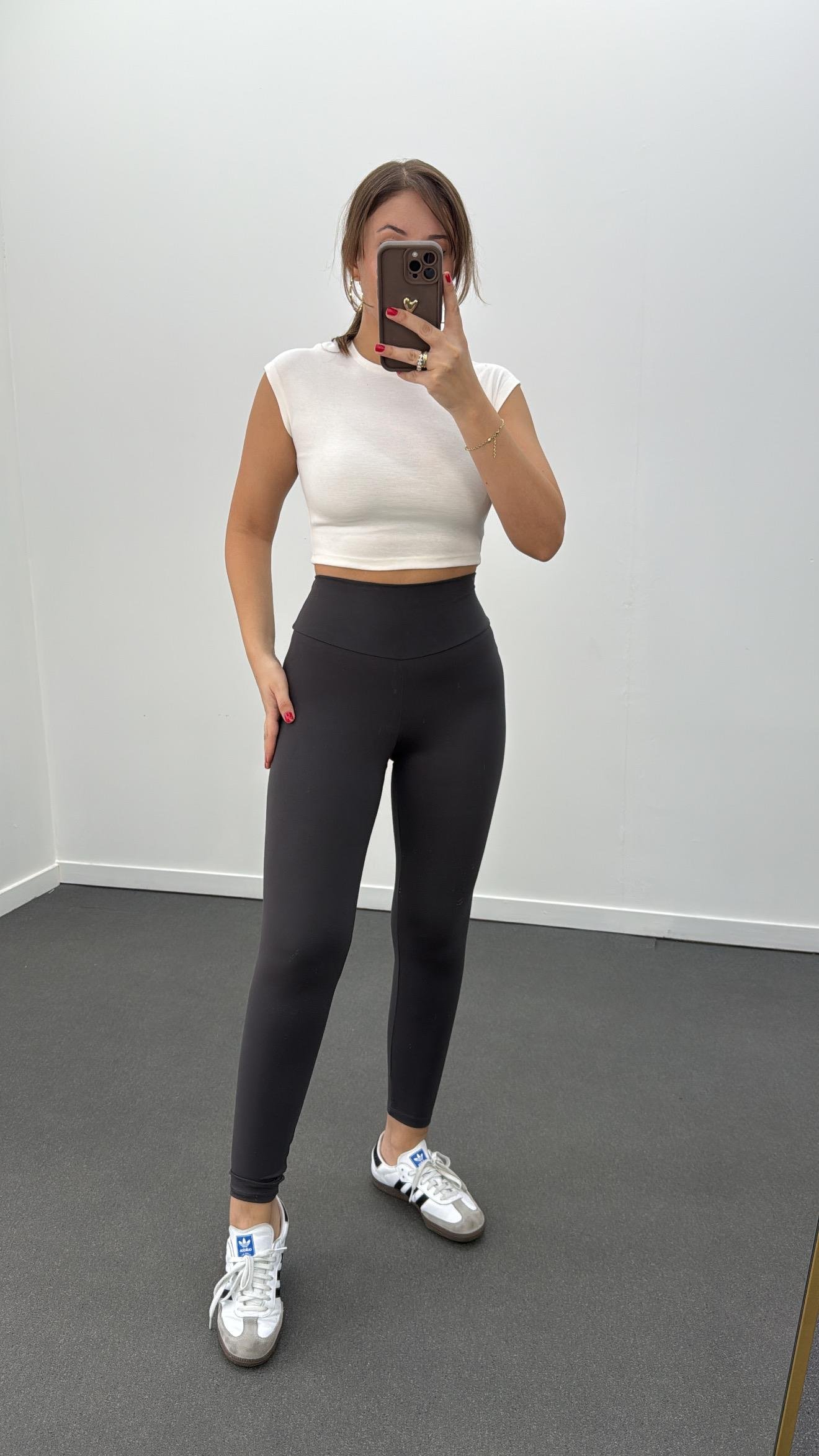 Oys Gri Yüksek Bel Skinny Tayt