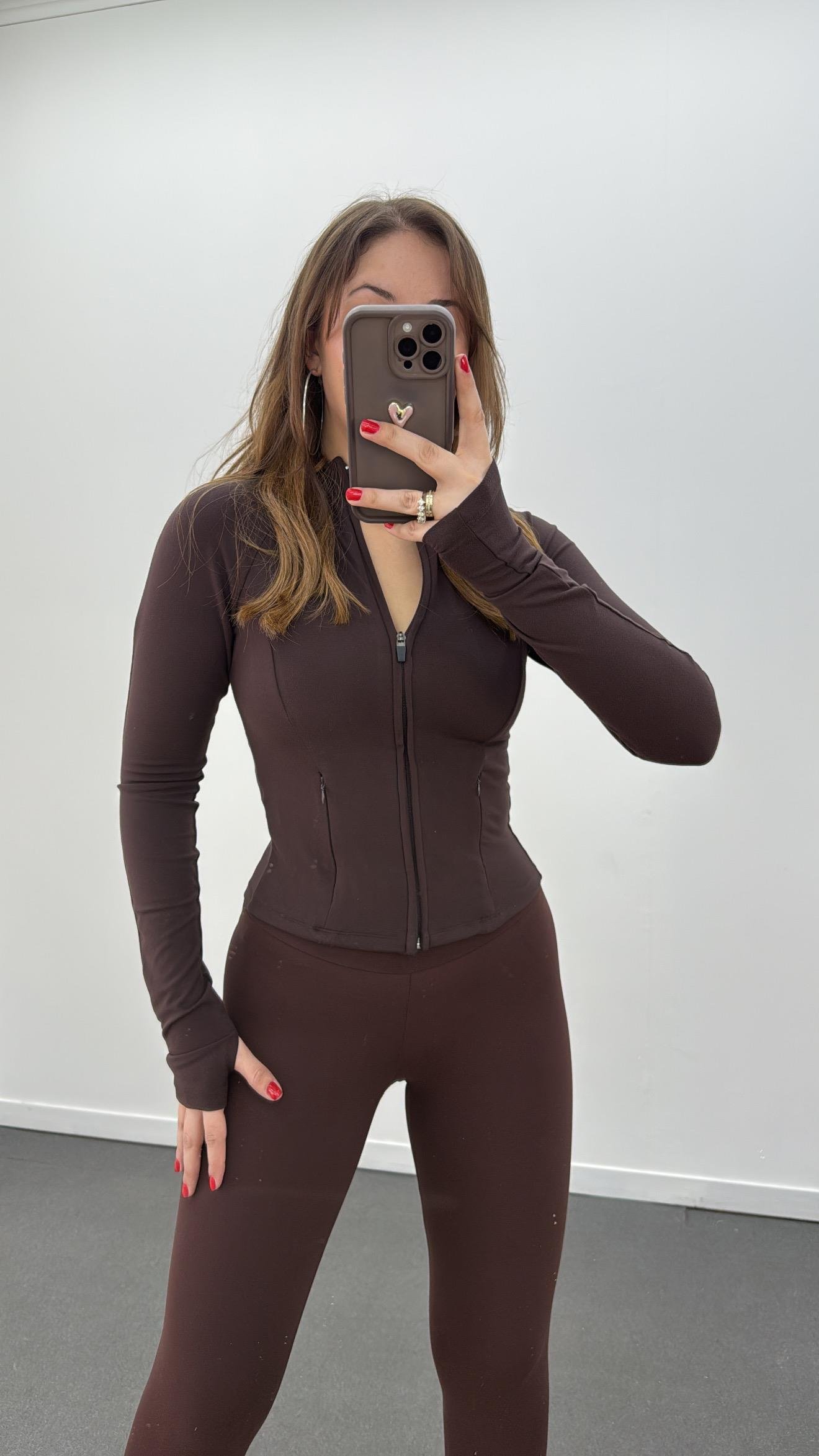 Oys Kahverengi Modal Kumaş Likralı Ceket Hırka