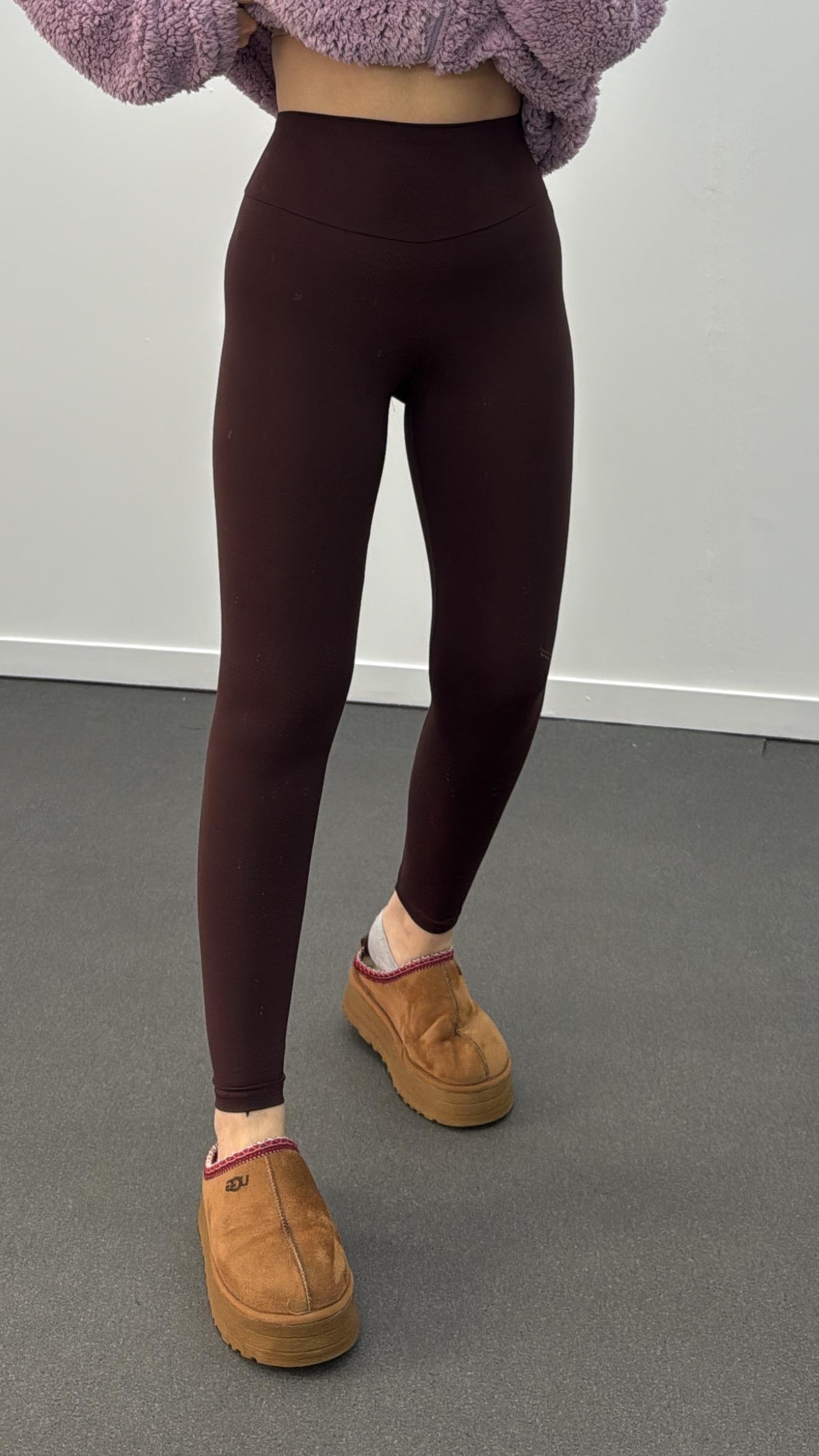 Oys Kahverengi Yüksek Bel Skinny Tayt 