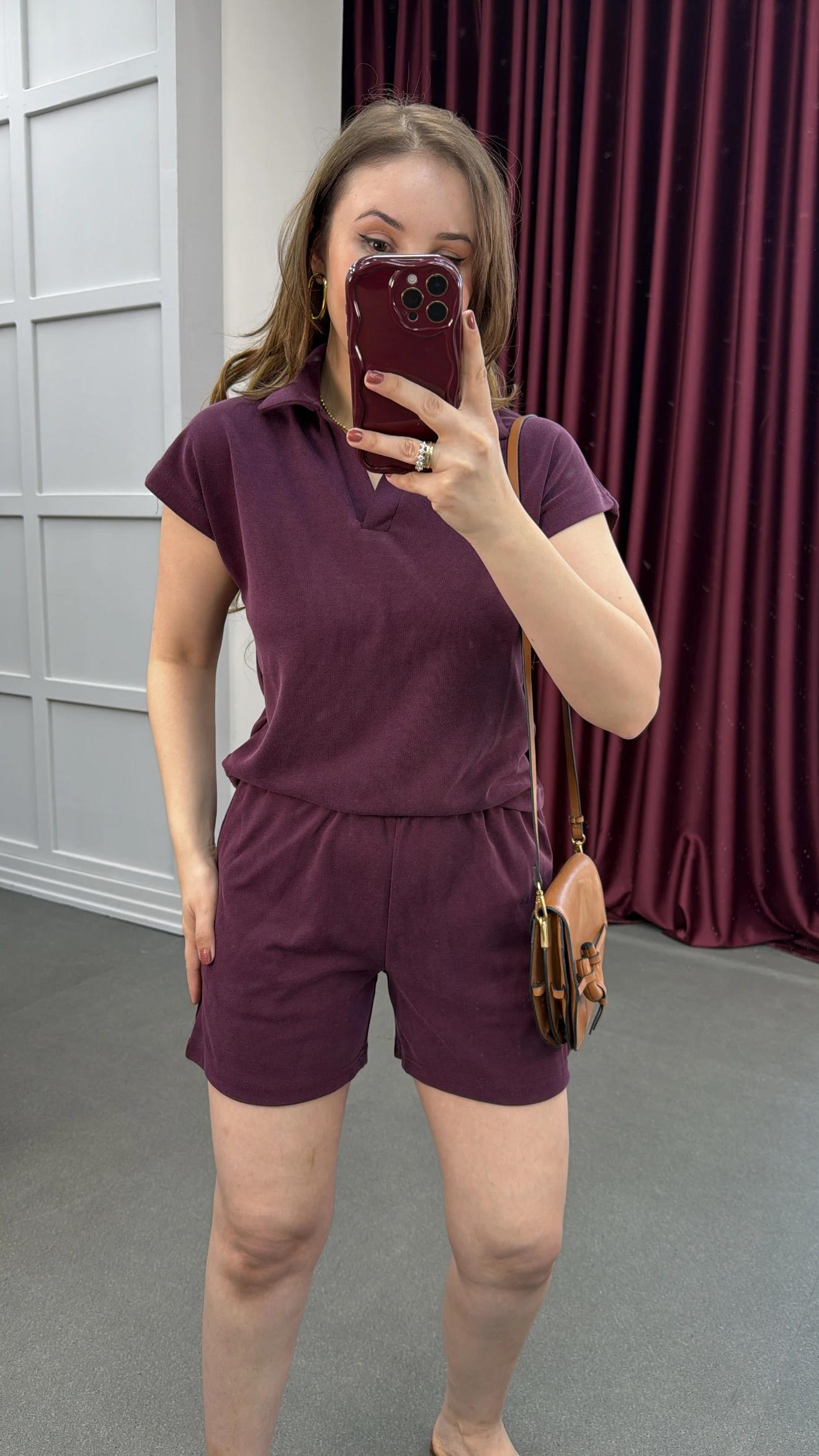 Oys Mor Modal Kumaşlı Tshirt Ve Şort Takımı