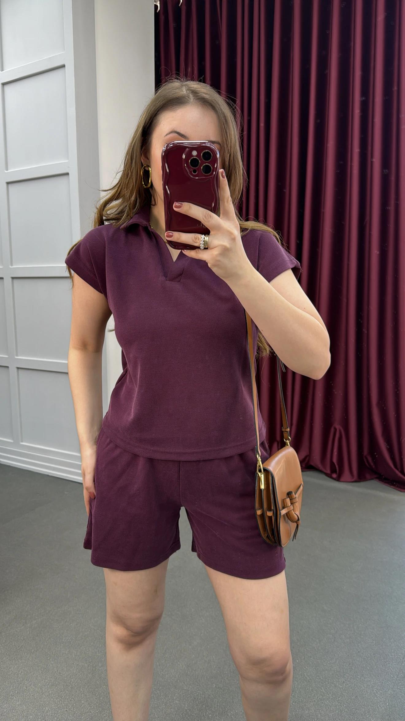 Oys Mor Modal Kumaşlı Tshirt Ve Şort Takımı