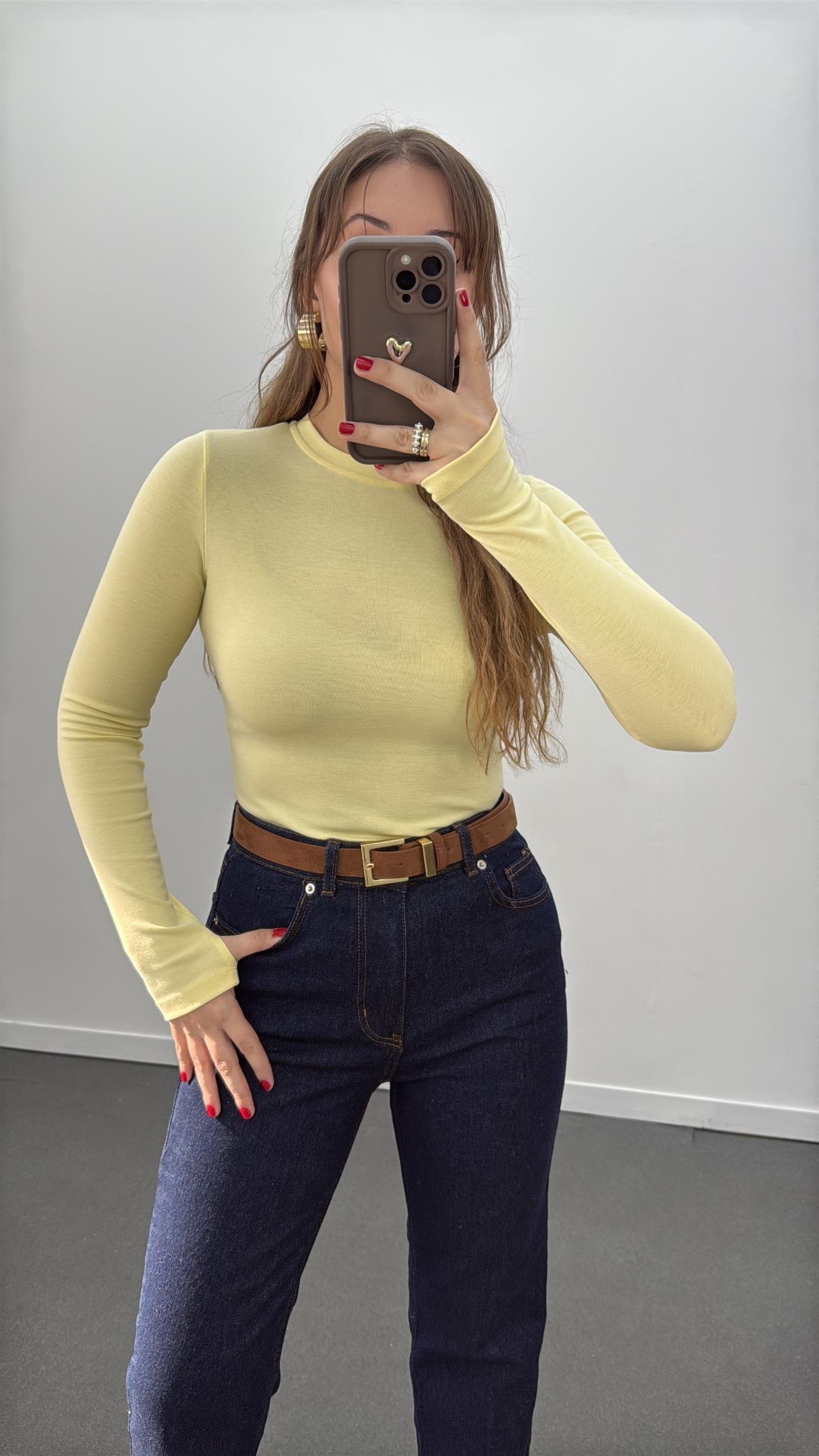 Oys Sarı Parmak Geçirmeli Modal Body