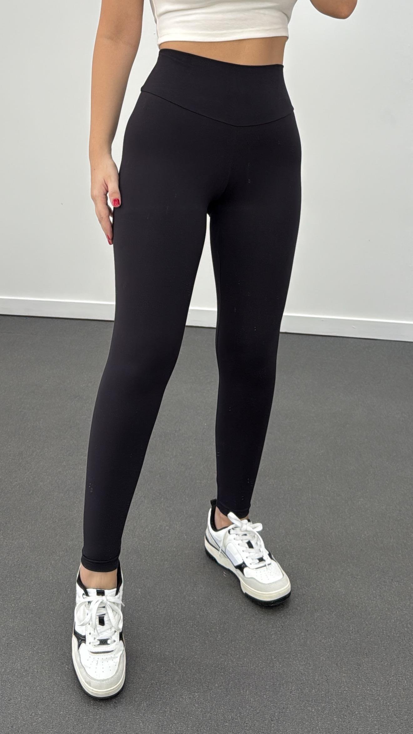 Oys Sİyah Yüksek Bel Skinny Tayt