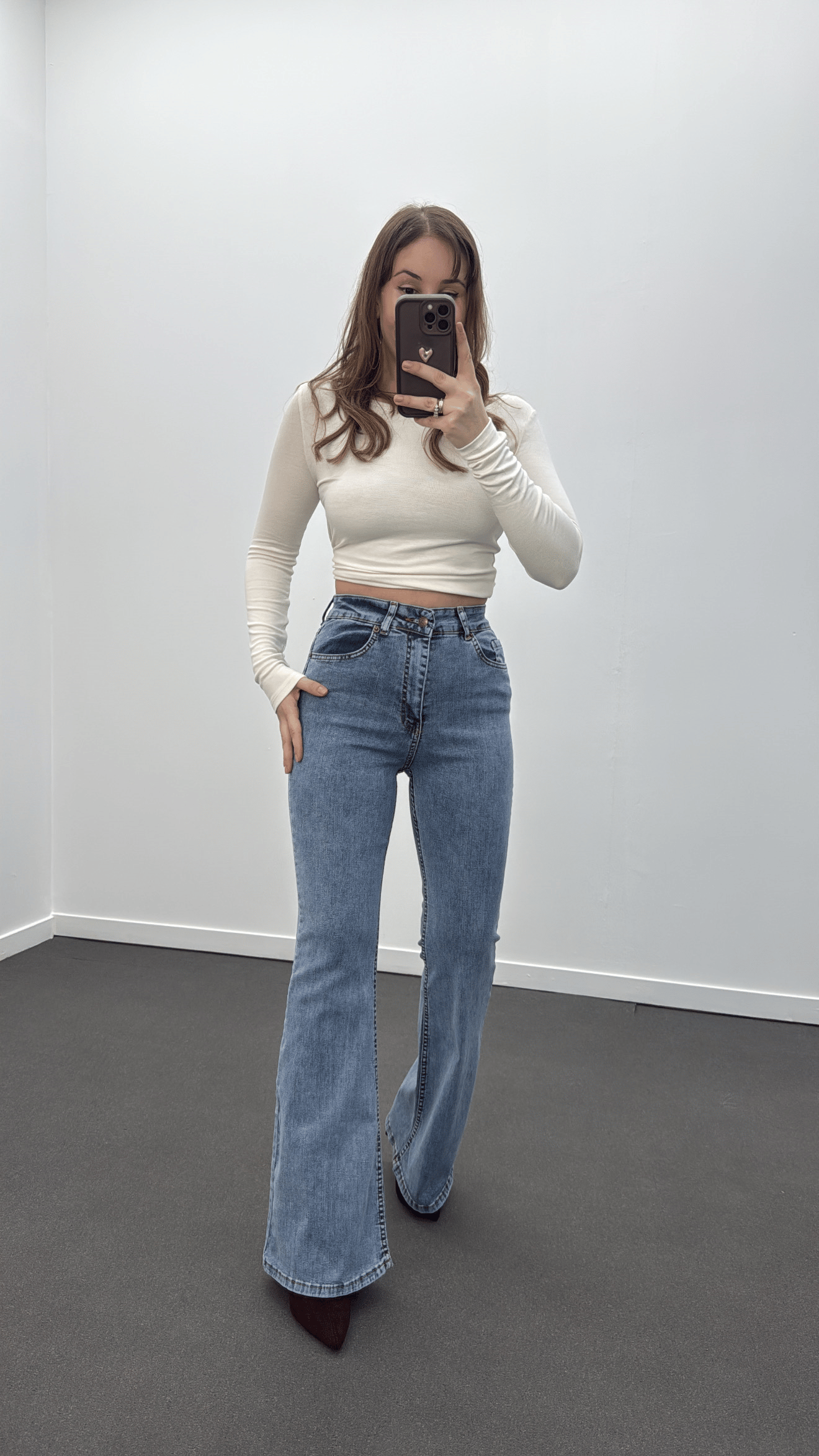 Padova Açık Kot Extra Yüksek Bel Full Likralı Flare Jeans