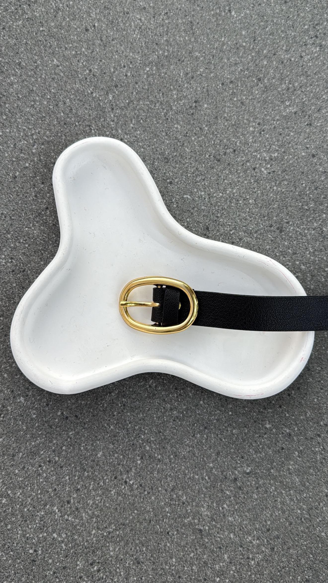 Pearl Gold Elips Toka Siyah Kemer