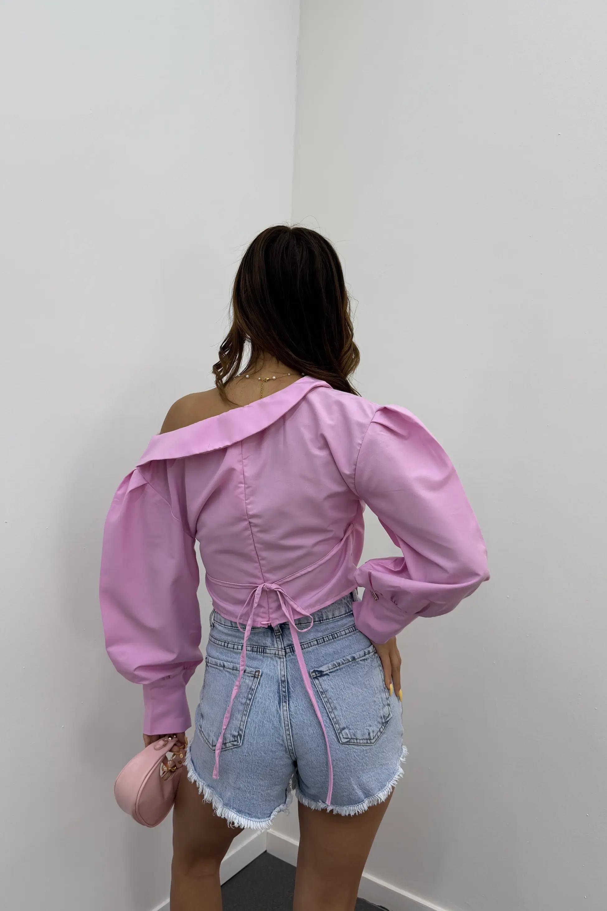 Poker Açık Kot Mavi Yüksel Bel Mini Kot Şort